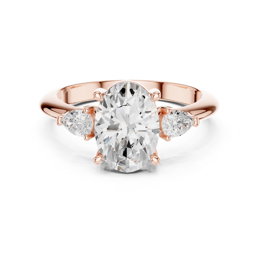 3.00 ct Lumina Trilogy 3ct Rose Gold Oval