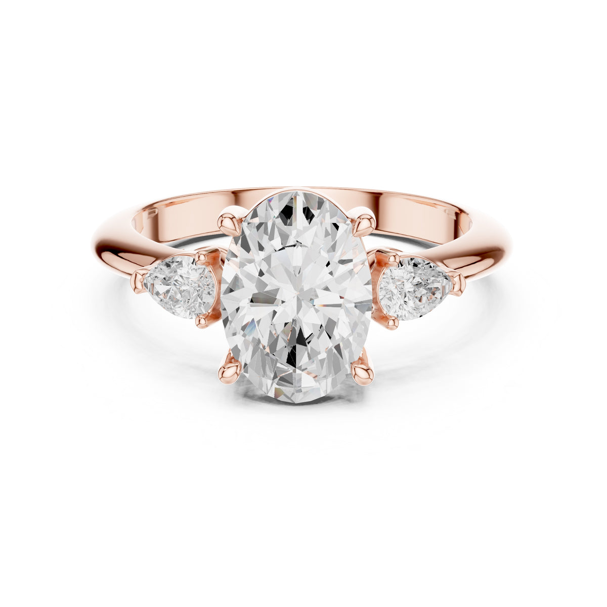 3.00 ct Lumina Trilogy 3ct Rose Gold Oval