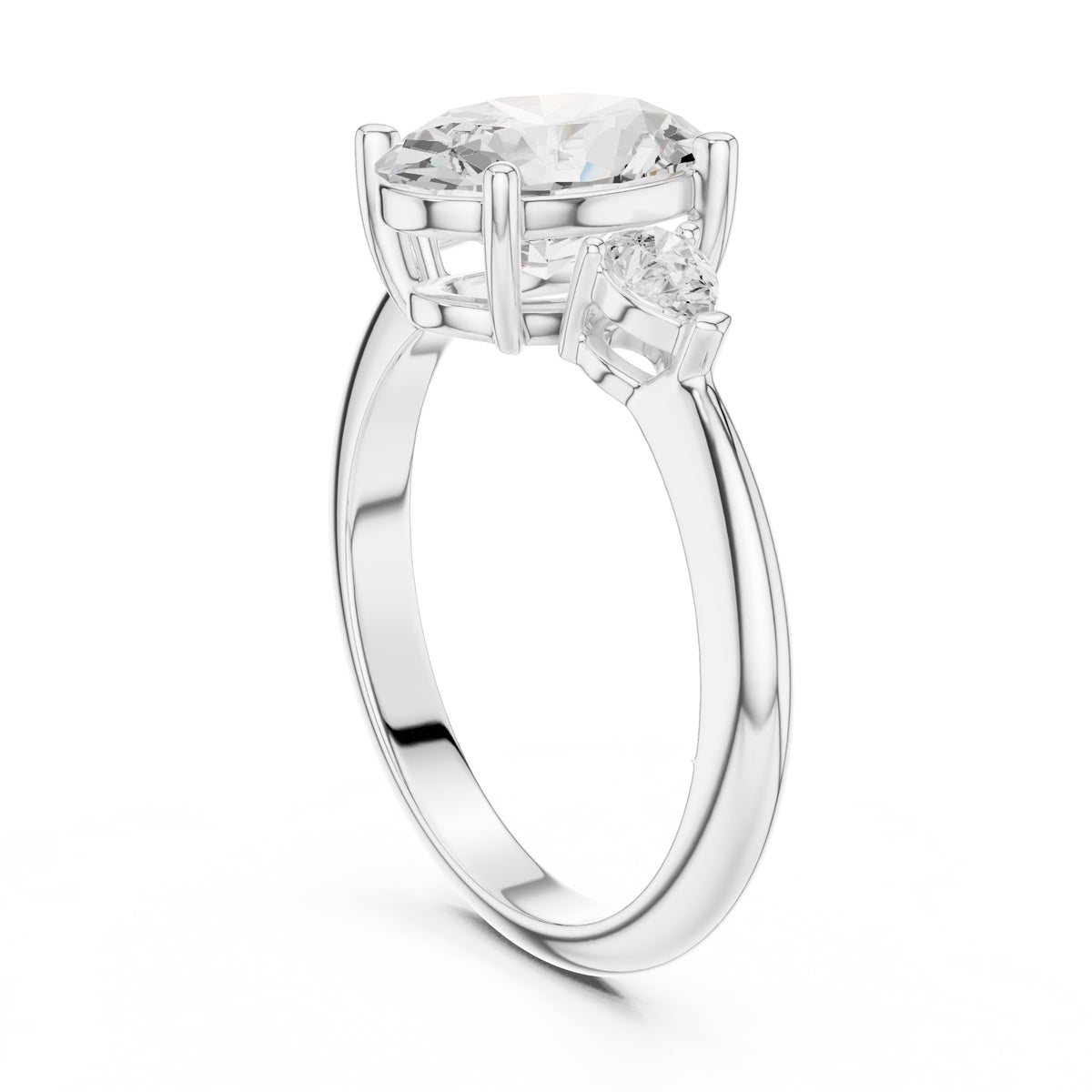 3.00 ct Lumina Trilogy 3ct White Gold Oval