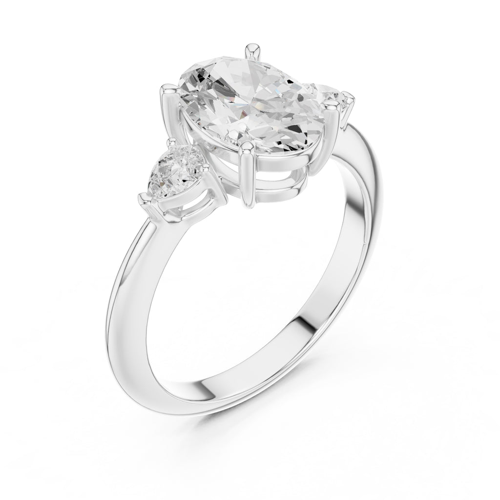 3.00 ct Lumina Trilogy 3ct White Gold Oval