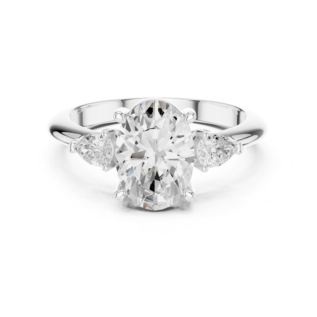 3.00 ct Lumina Trilogy 3ct White Gold Oval