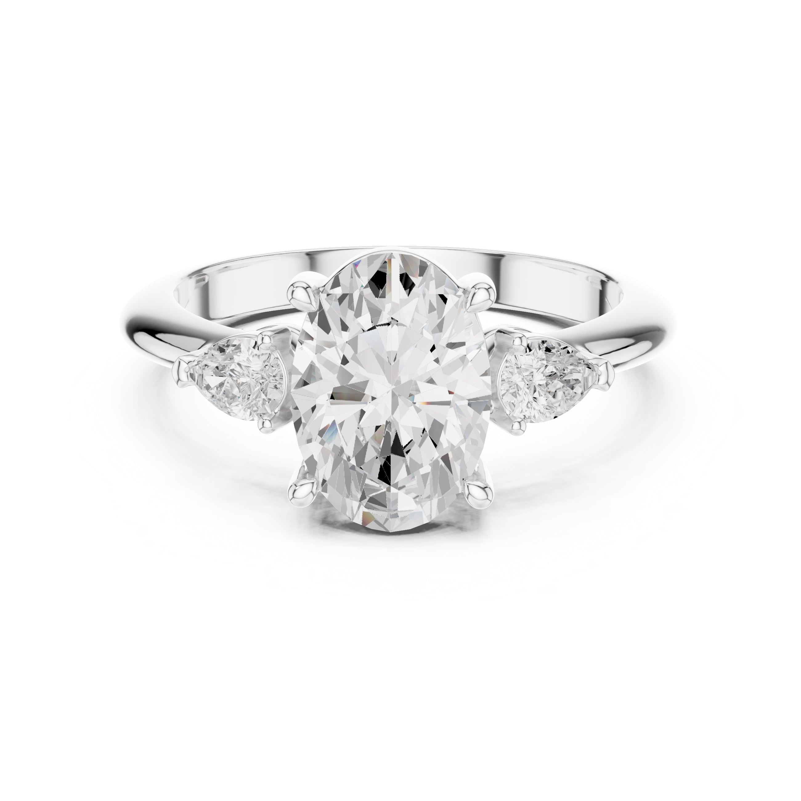 3.00 ct Lumina Trilogy 3ct White Gold Oval