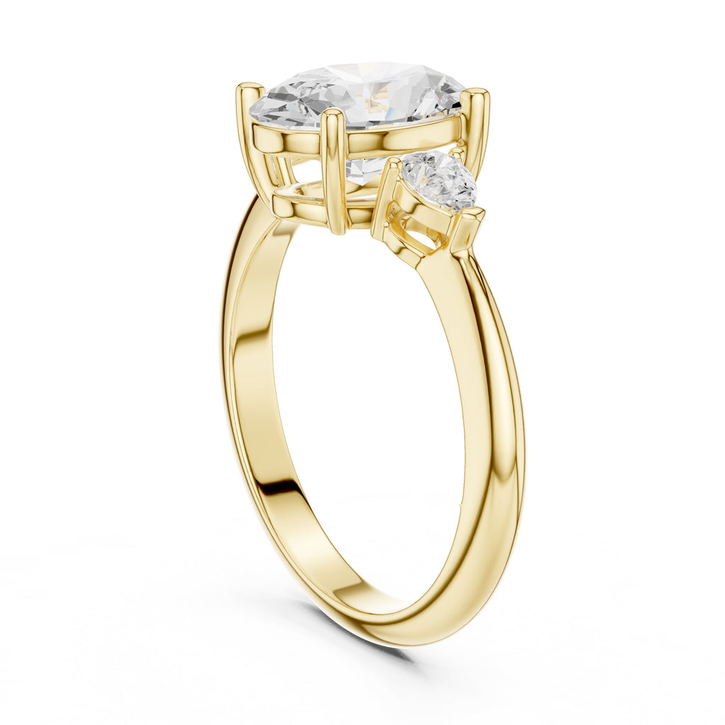 3.00 ct Lumina Trilogy 3ct Yellow Gold Oval
