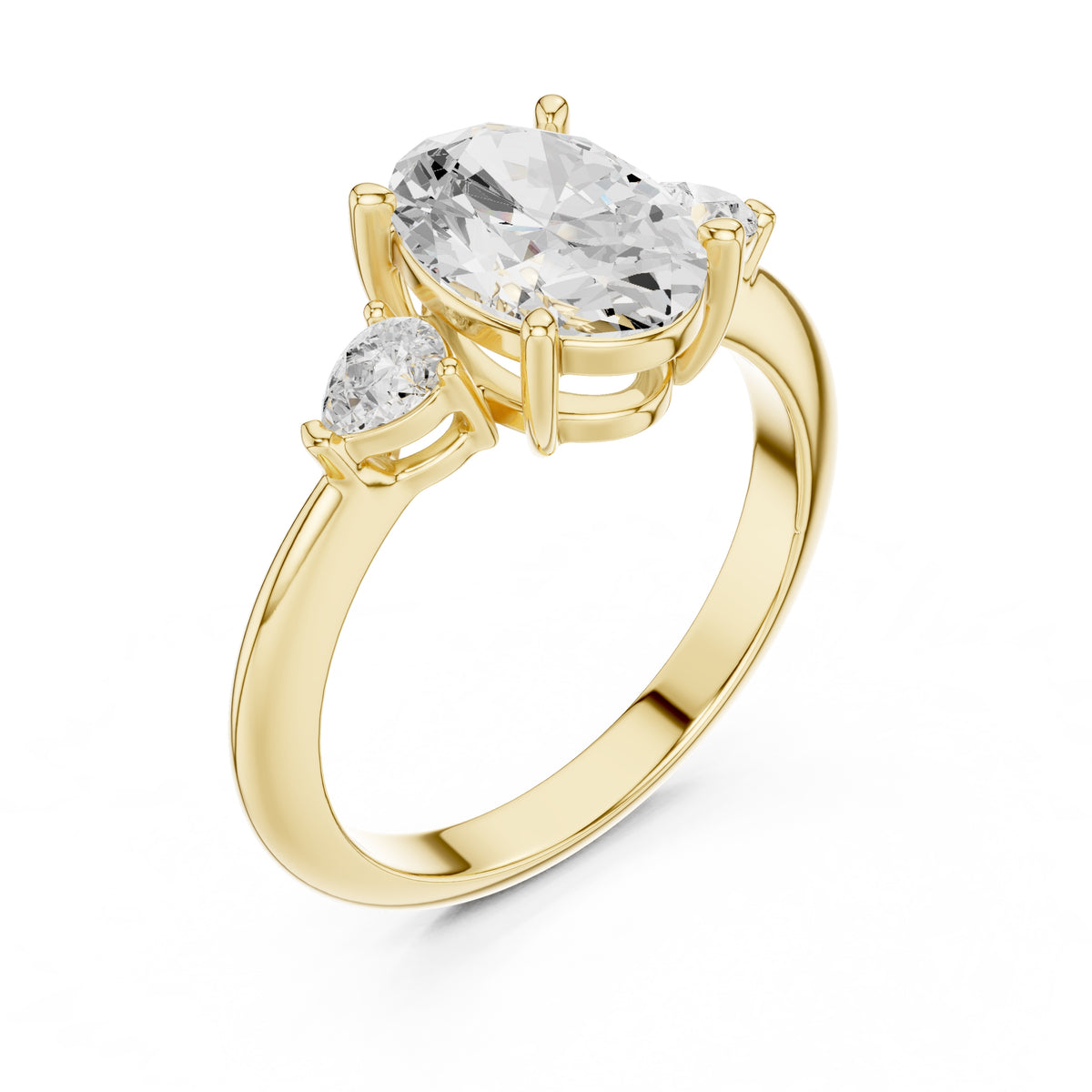 3.00 ct Lumina Trilogy 3ct Yellow Gold Oval