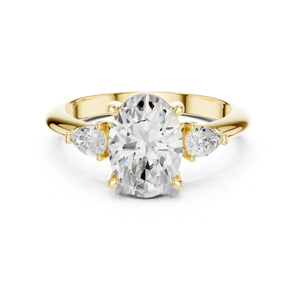 3.00 ct Lumina Trilogy 3ct Yellow Gold Oval