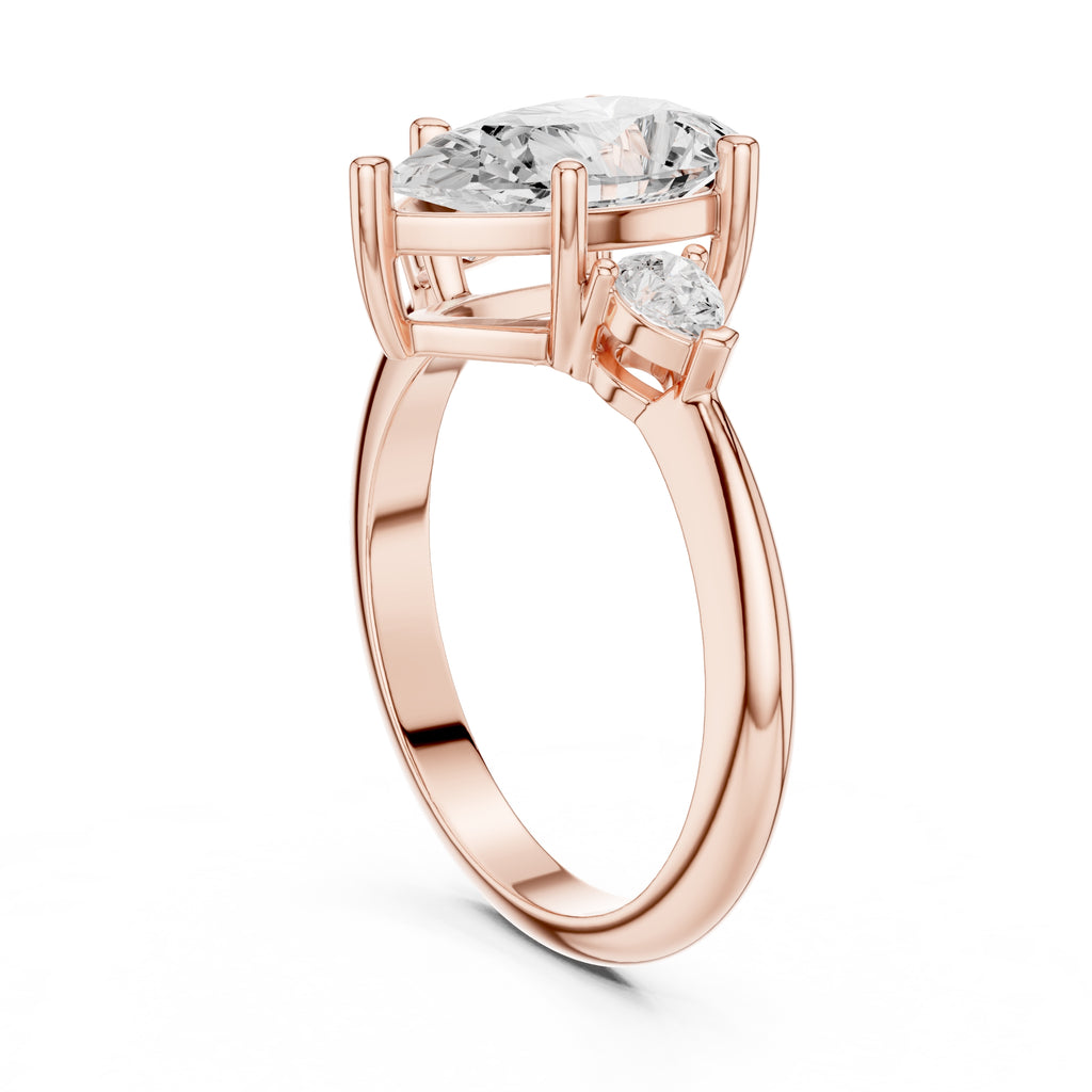 3.00 ct Lumina Trilogy 3ct Rose Gold Pear