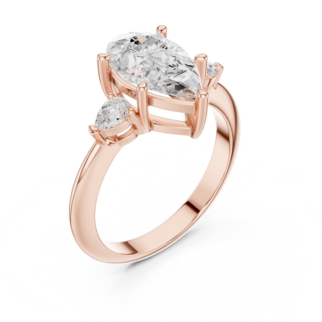 3.00 ct Lumina Trilogy 3ct Rose Gold Pear