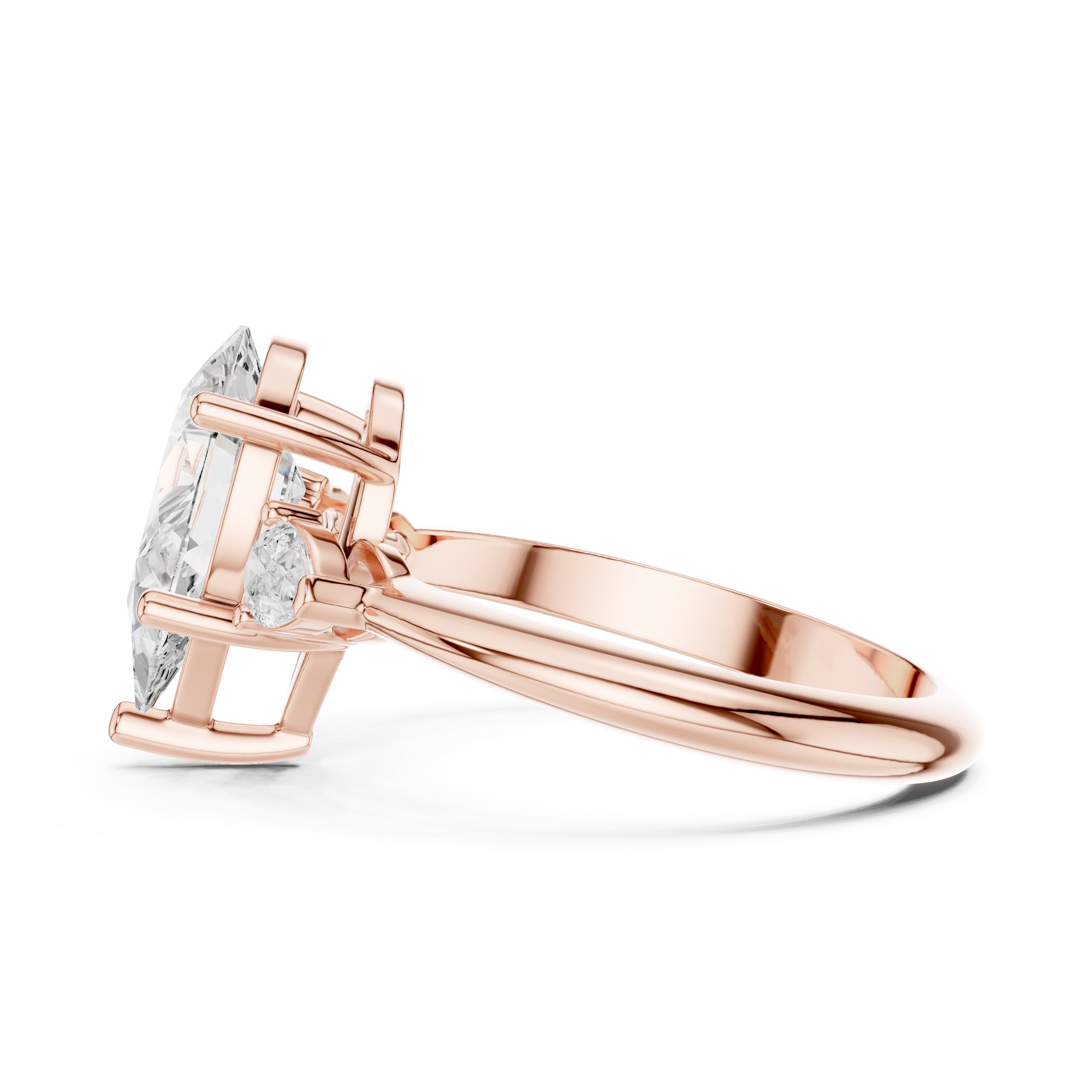 3.00 ct Lumina Trilogy 3ct Rose Gold Pear