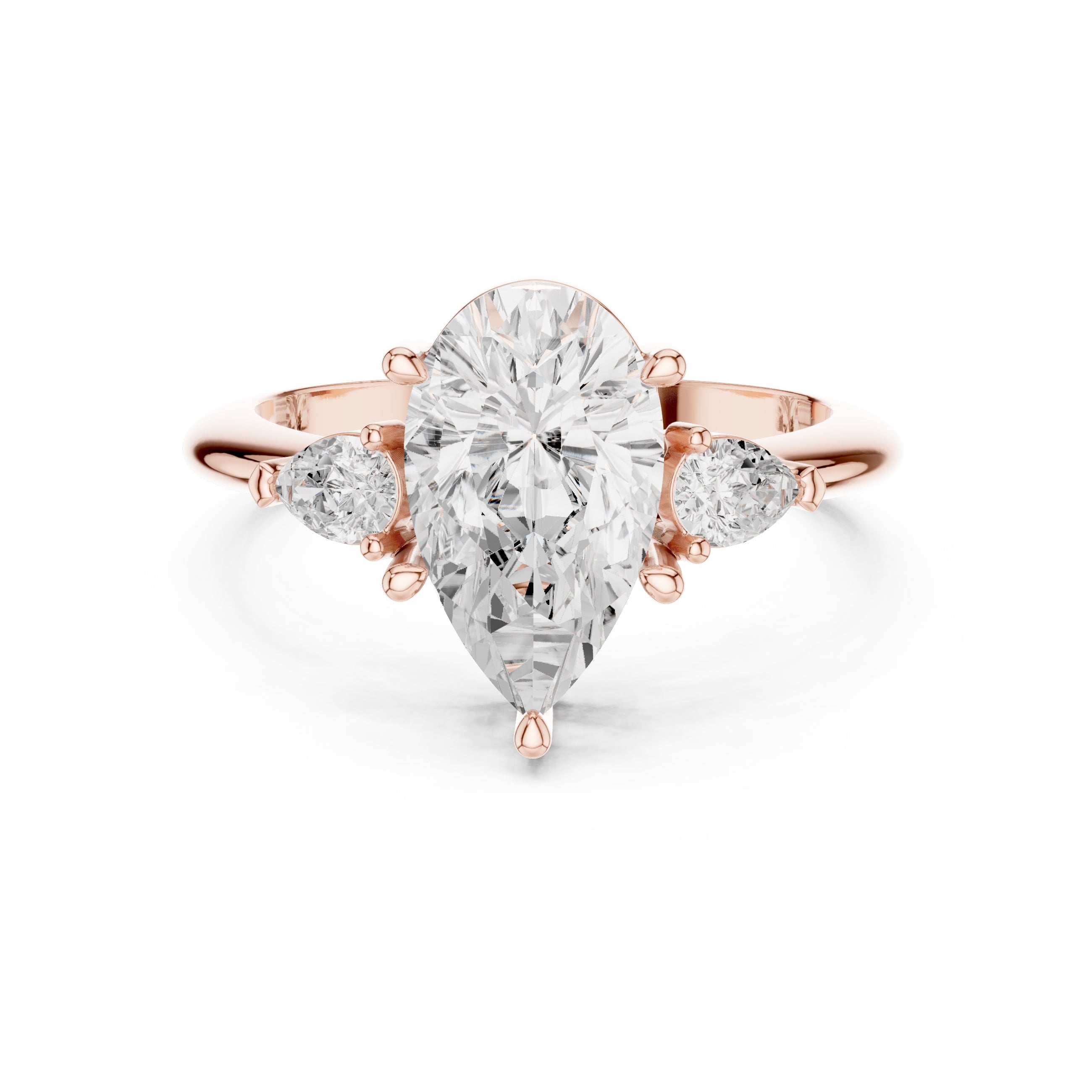 3.00 ct Lumina Trilogy 3ct Rose Gold Pear