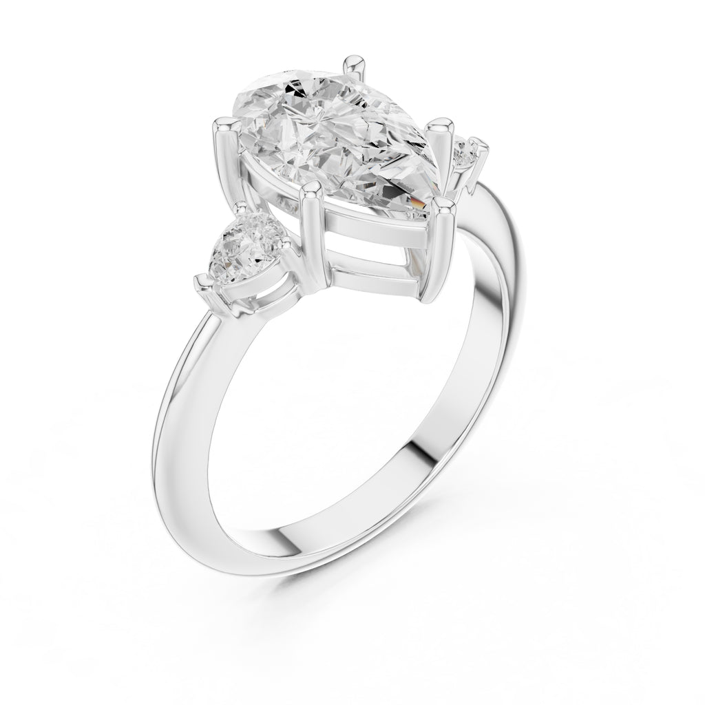 3.00 ct Lumina Trilogy 3ct White Gold Pear