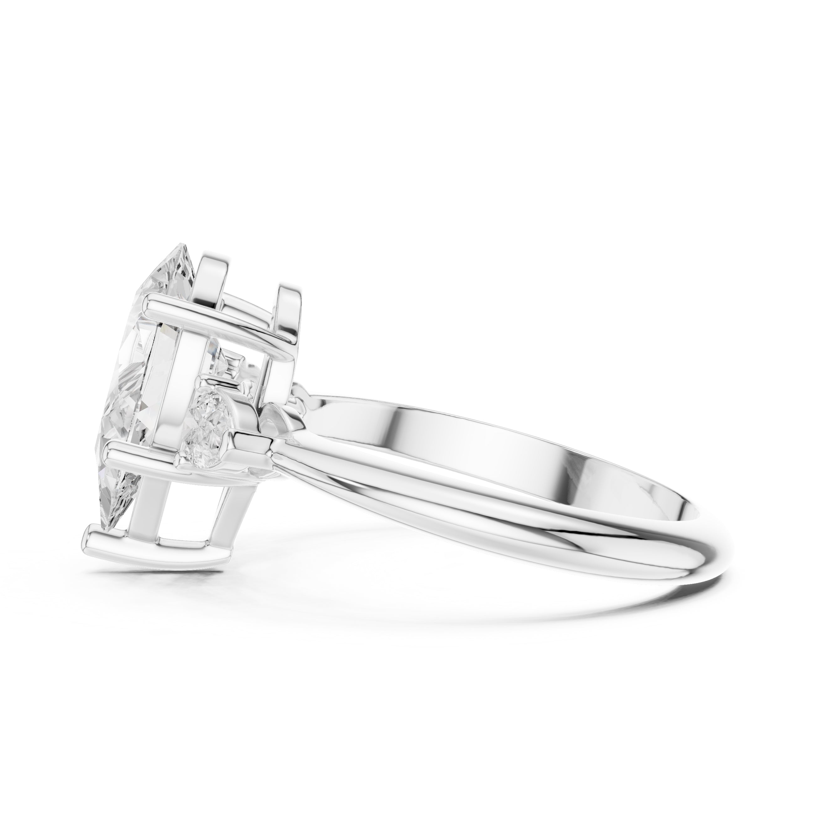3.00 ct Lumina Trilogy 3ct White Gold Pear