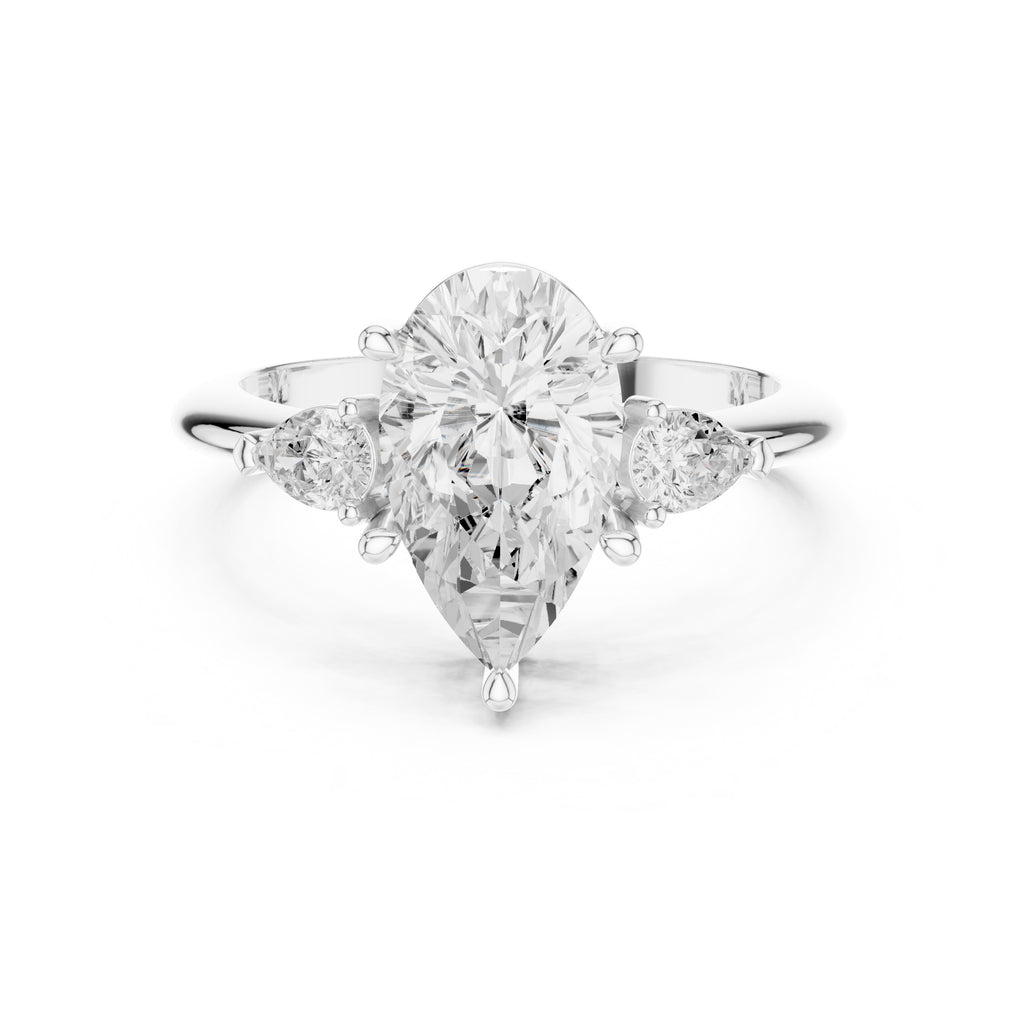 3.00 ct Lumina Trilogy 3ct White Gold Pear