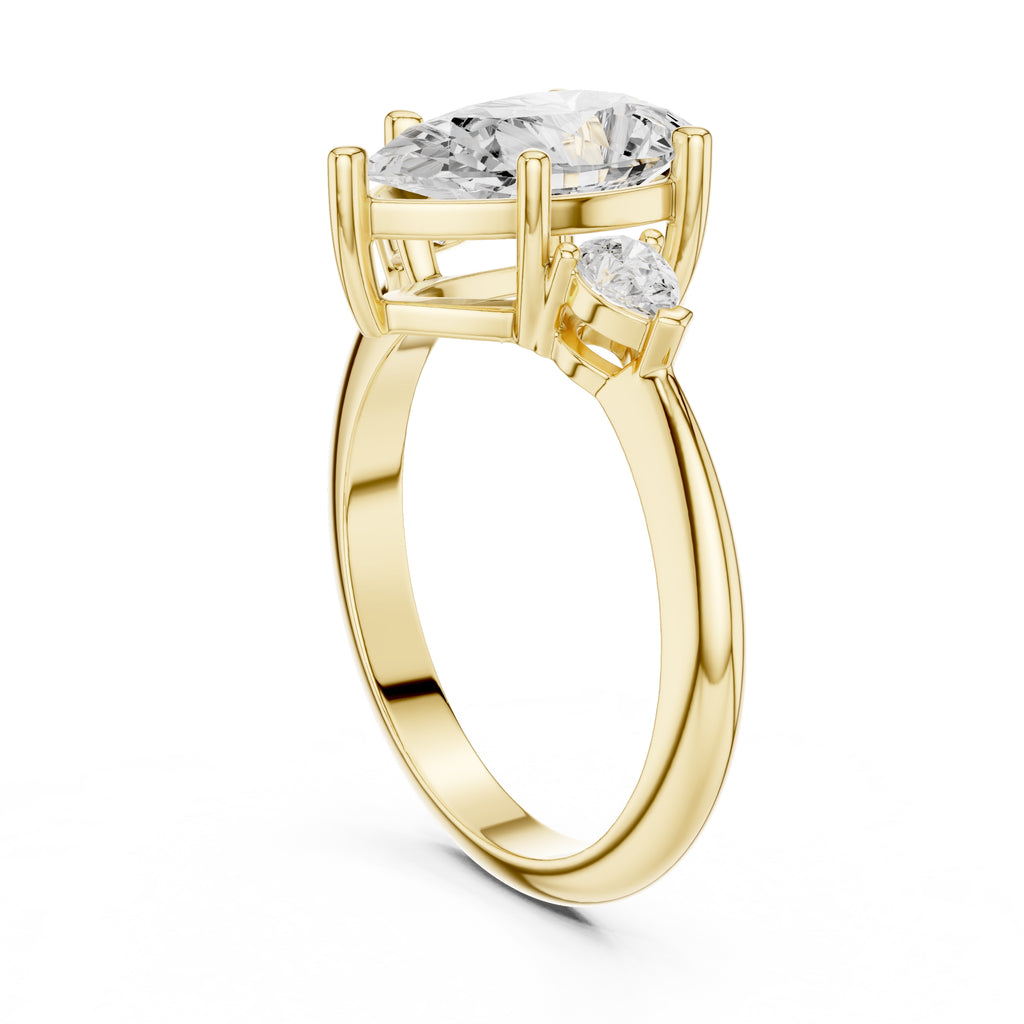 3.00 ct Lumina Trilogy 3ct Yellow Gold Pear