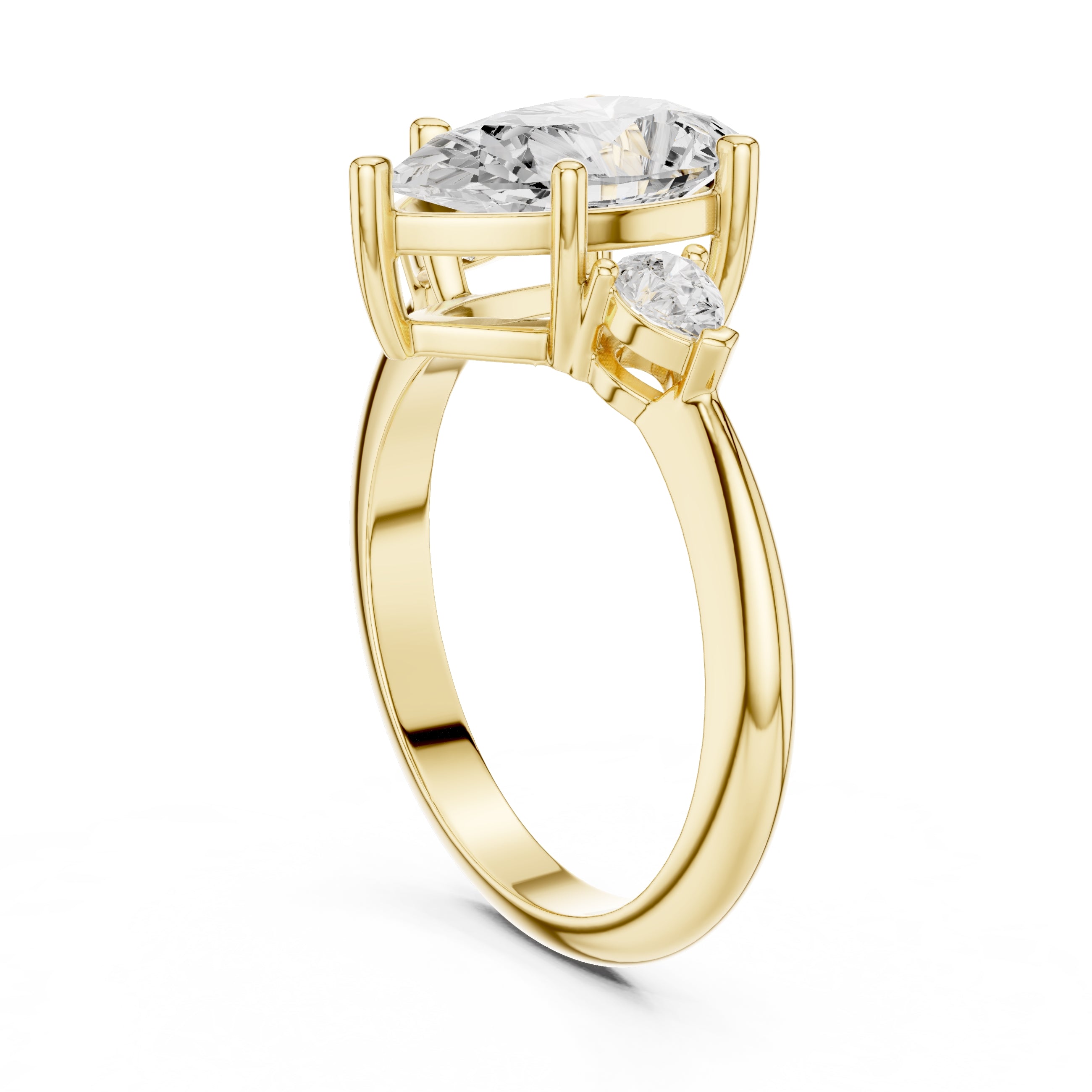 3.00 ct Lumina Trilogy 3ct Yellow Gold Pear