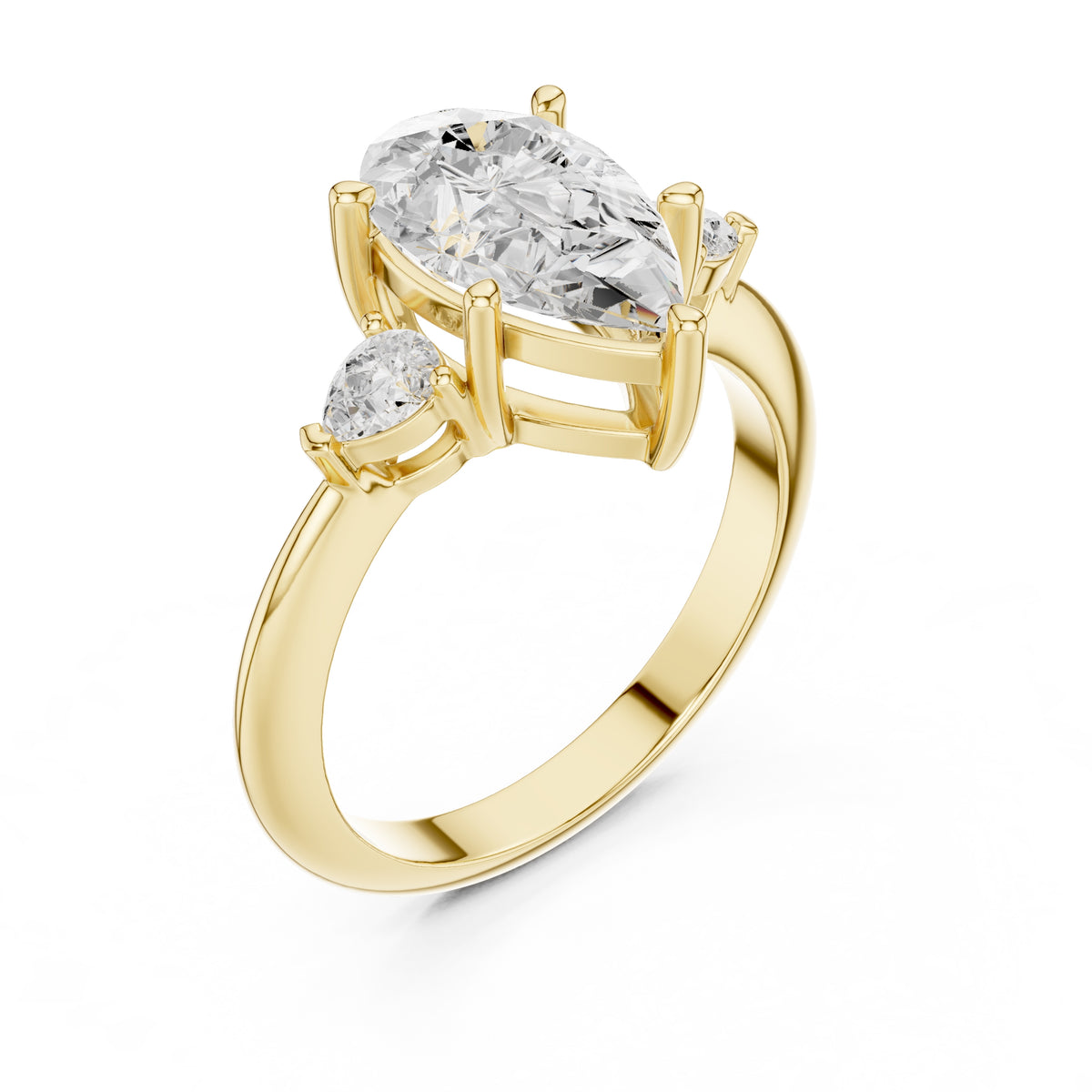 3.00 ct Lumina Trilogy 3ct Yellow Gold Pear