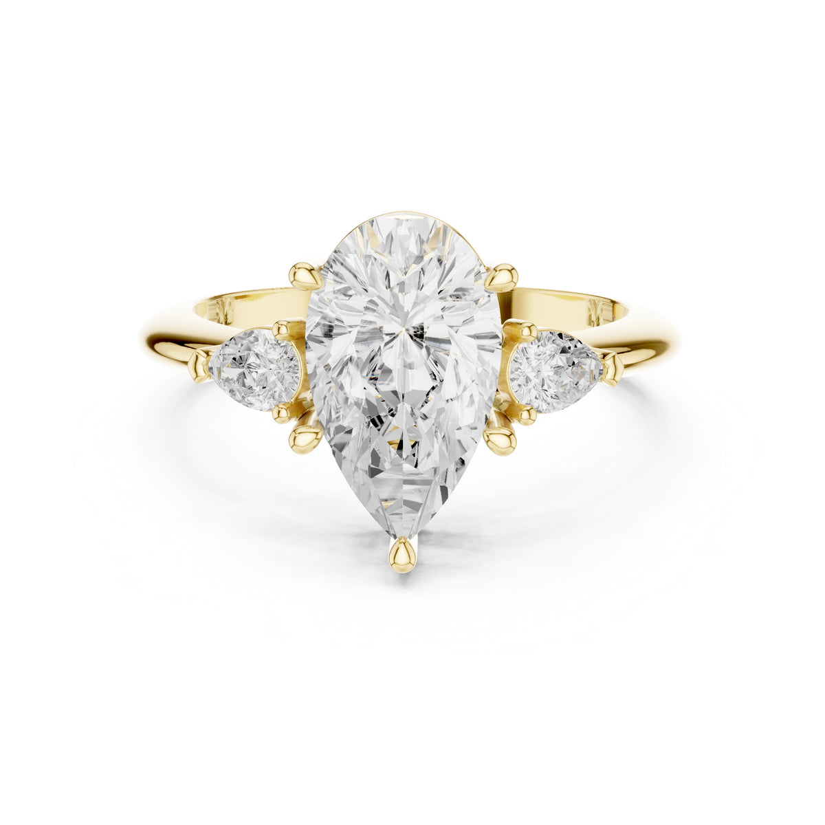 3.00 ct Lumina Trilogy 3ct Yellow Gold Pear