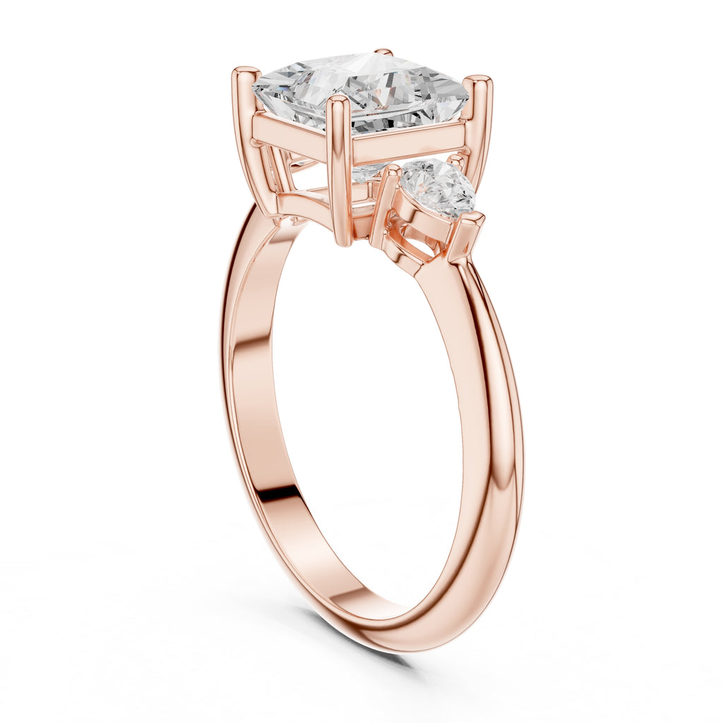 3.00 ct Lumina Trilogy 3ct Rose Gold Princess