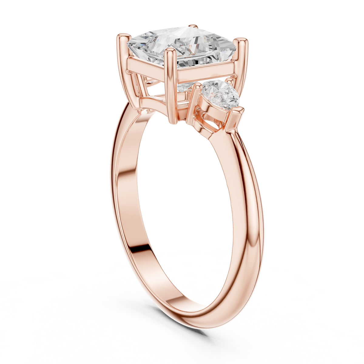 3.00 ct Lumina Trilogy 3ct Rose Gold Princess