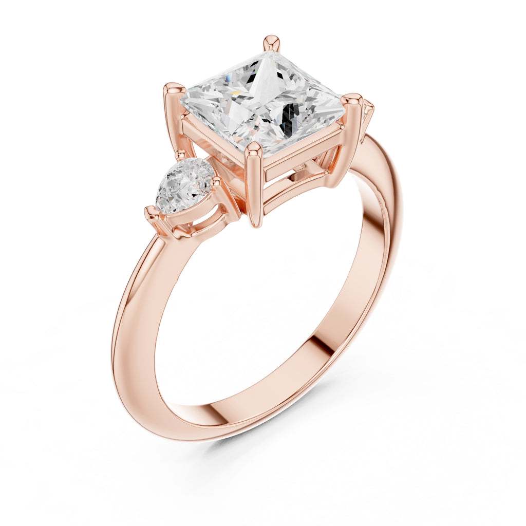 3.00 ct Lumina Trilogy 3ct Rose Gold Princess