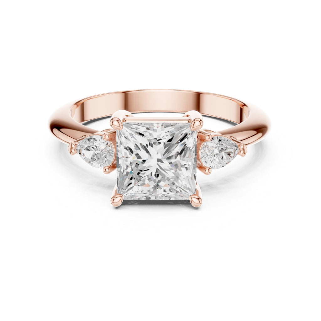 3.00 ct Lumina Trilogy 3ct Rose Gold Princess