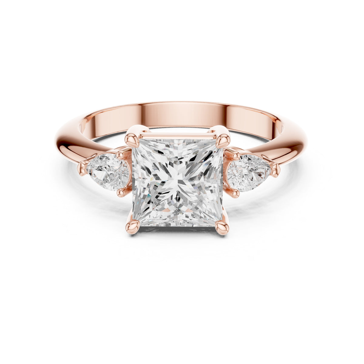 3.00 ct Lumina Trilogy 3ct Rose Gold Princess