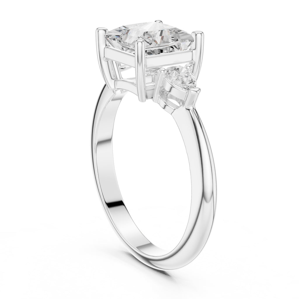 3.00 ct Lumina Trilogy 3ct White Gold Princess