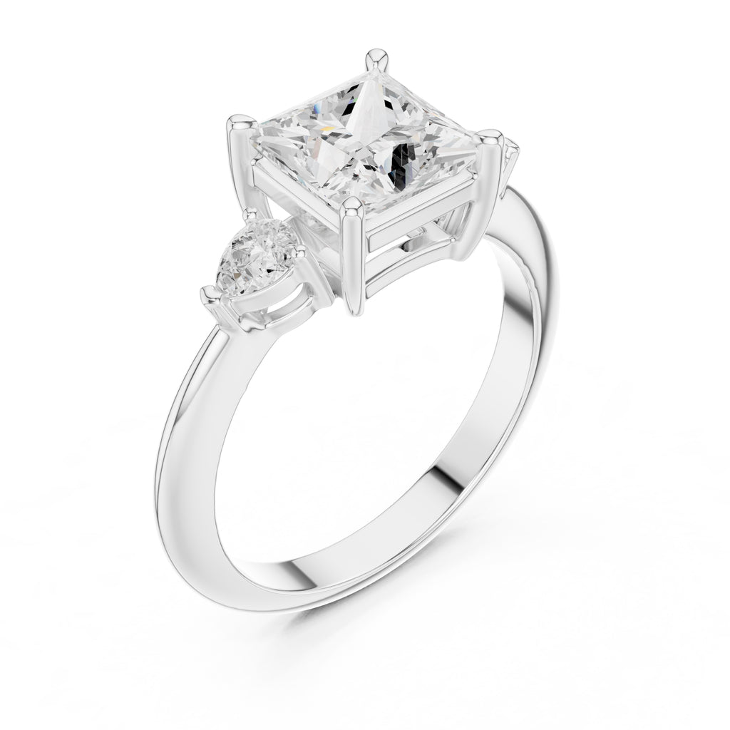 3.00 ct Lumina Trilogy 3ct White Gold Princess