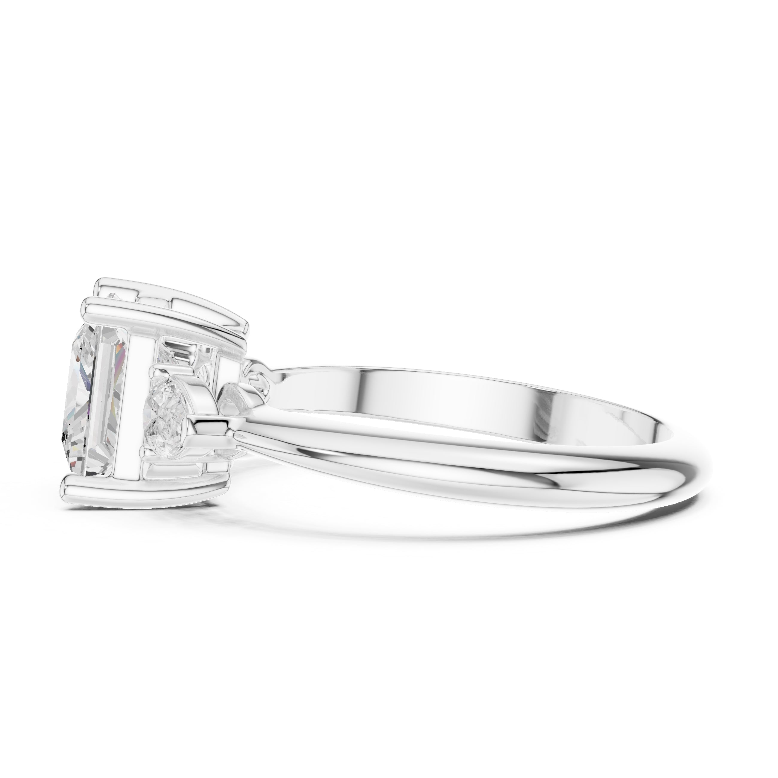 3.00 ct Lumina Trilogy 3ct White Gold Princess