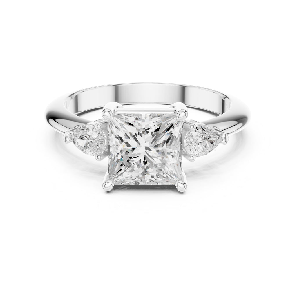 3.00 ct Lumina Trilogy 3ct White Gold Princess