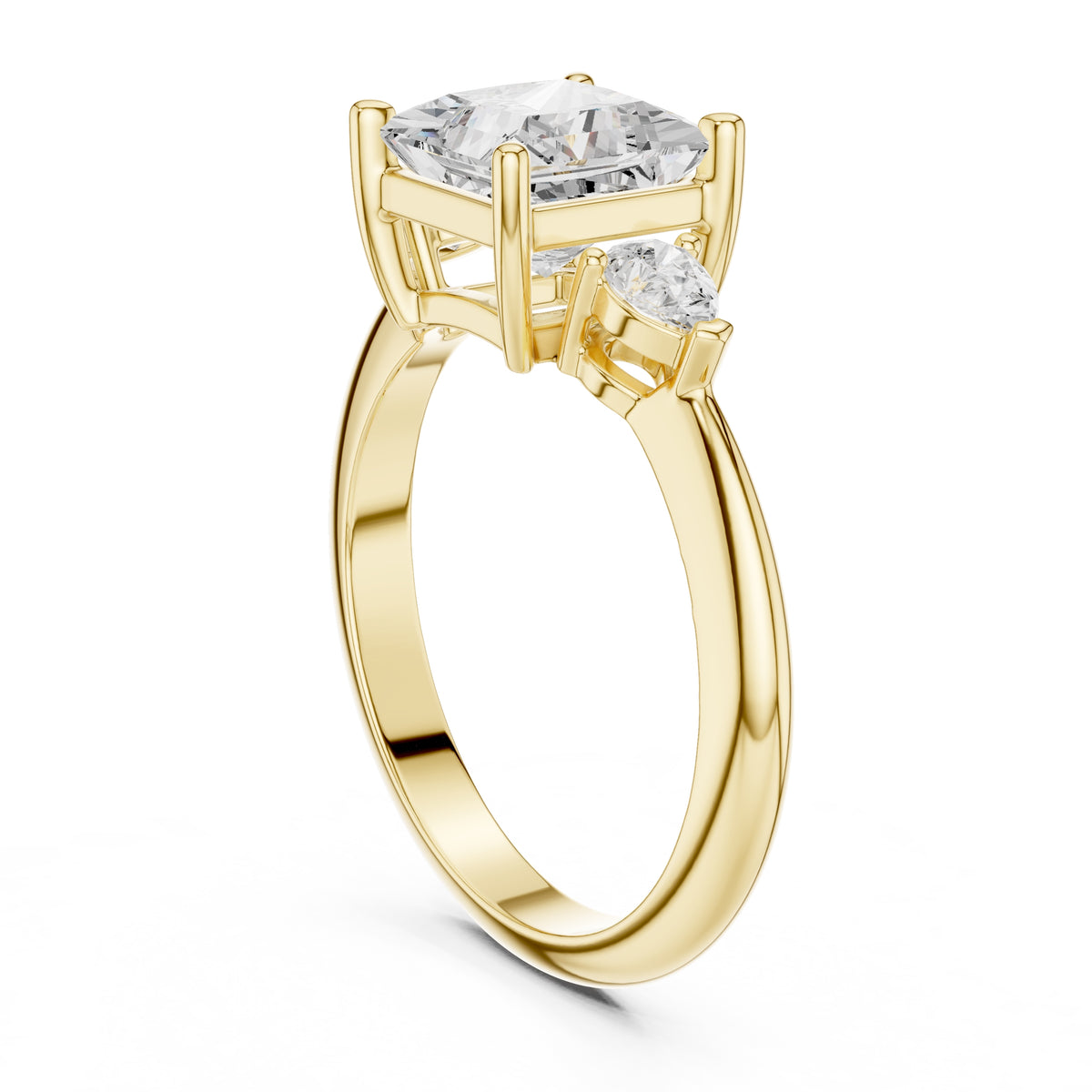 3.00 ct Lumina Trilogy 3ct Yellow Gold Princess