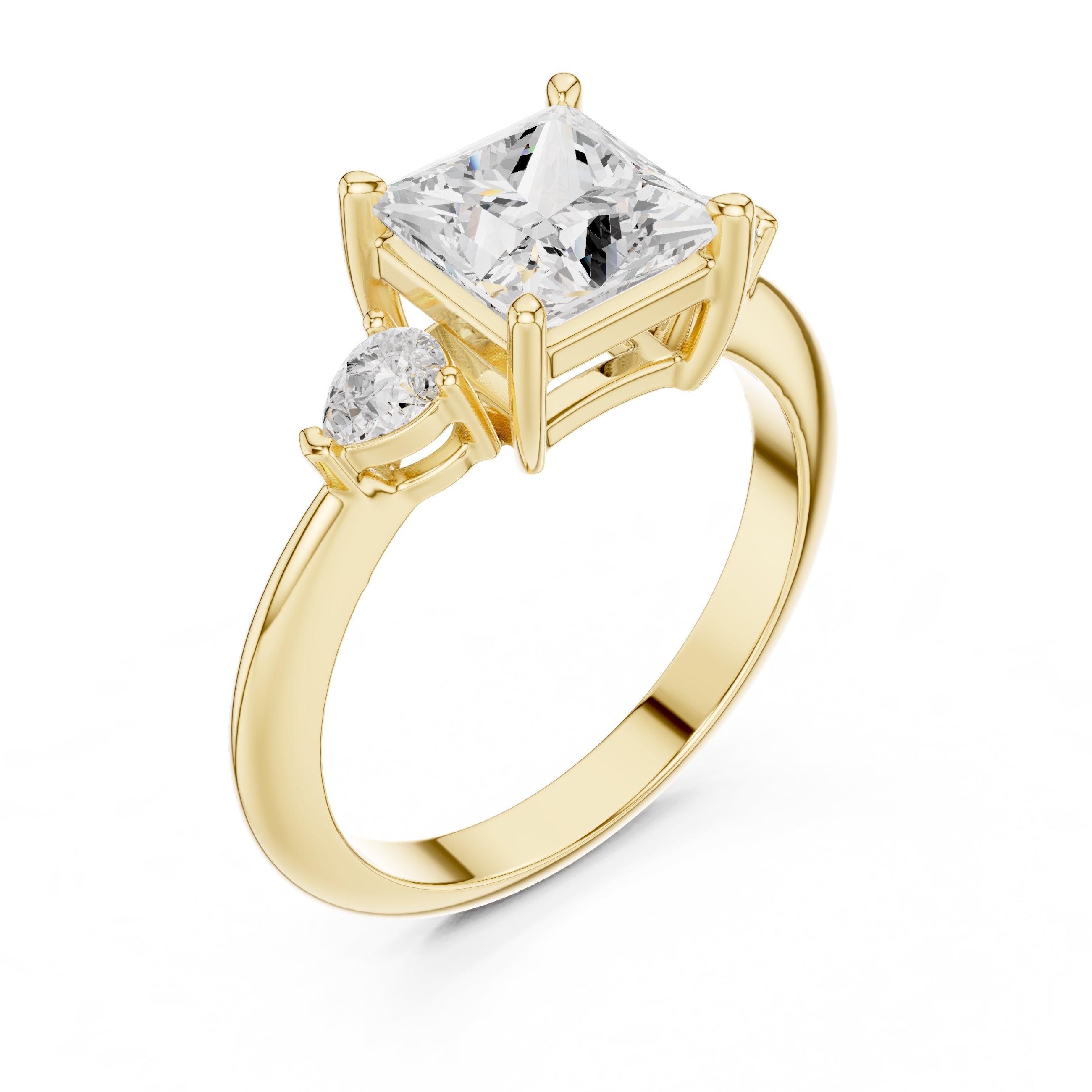 3.00 ct Lumina Trilogy 3ct Yellow Gold Princess