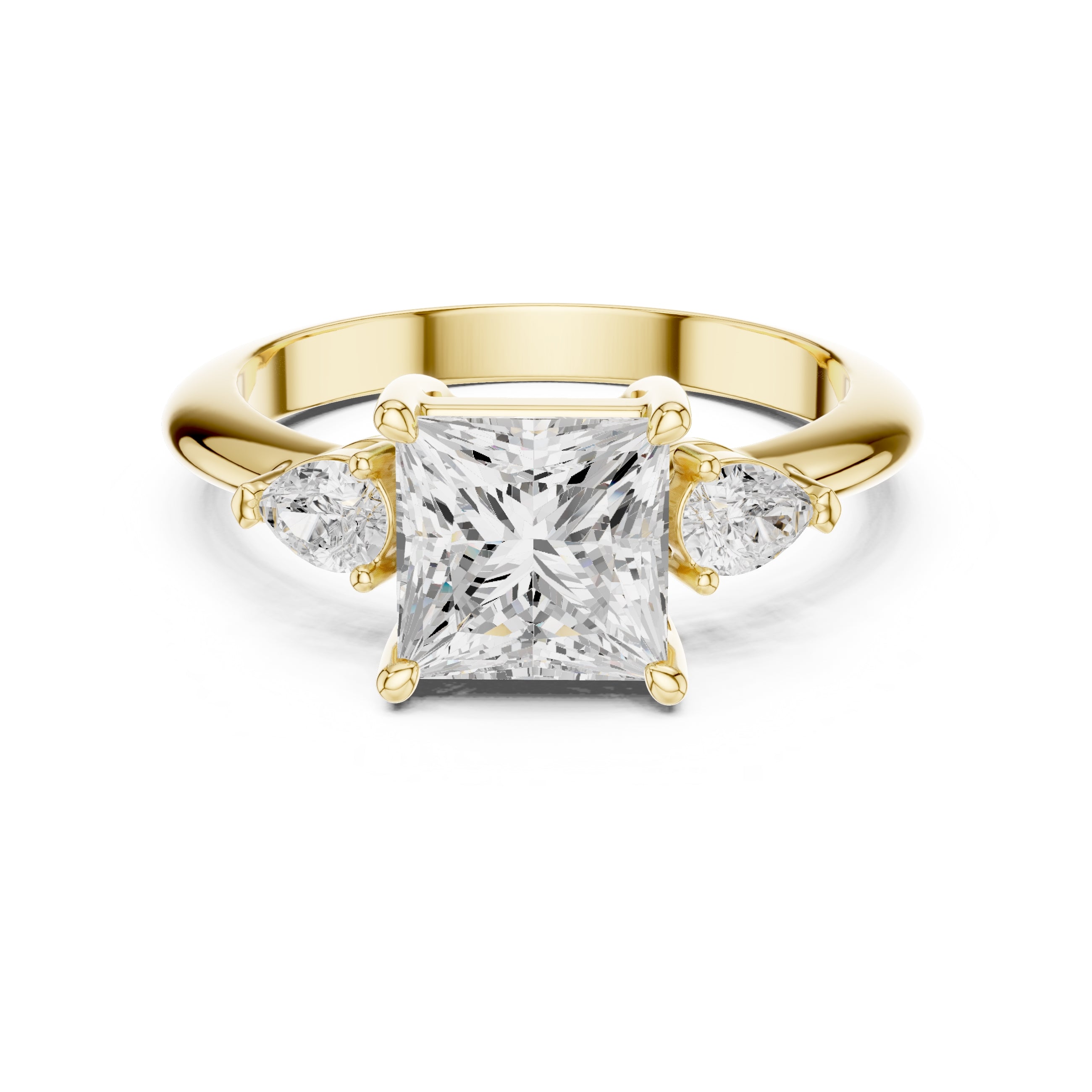 3.00 ct Lumina Trilogy 3ct Yellow Gold Princess