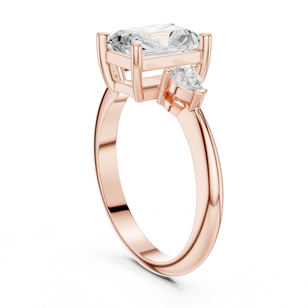 3.00 ct Lumina Trilogy 3ct Rose Gold Radiant