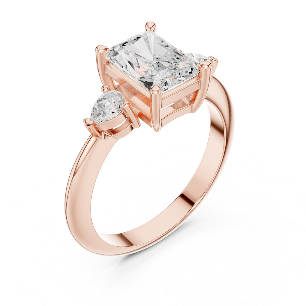 3.00 ct Lumina Trilogy 3ct Rose Gold Radiant