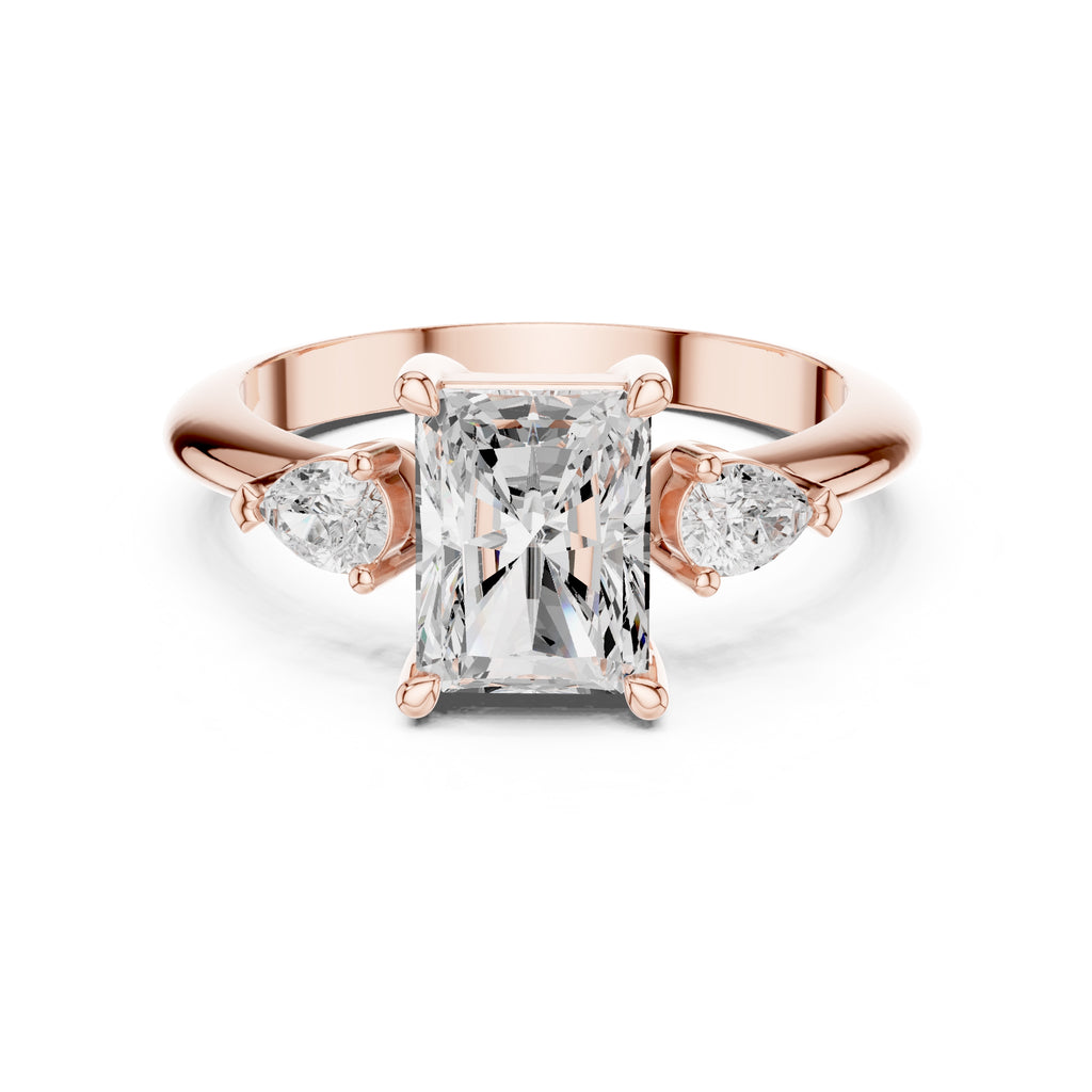 3.00 ct Lumina Trilogy 3ct Rose Gold Radiant