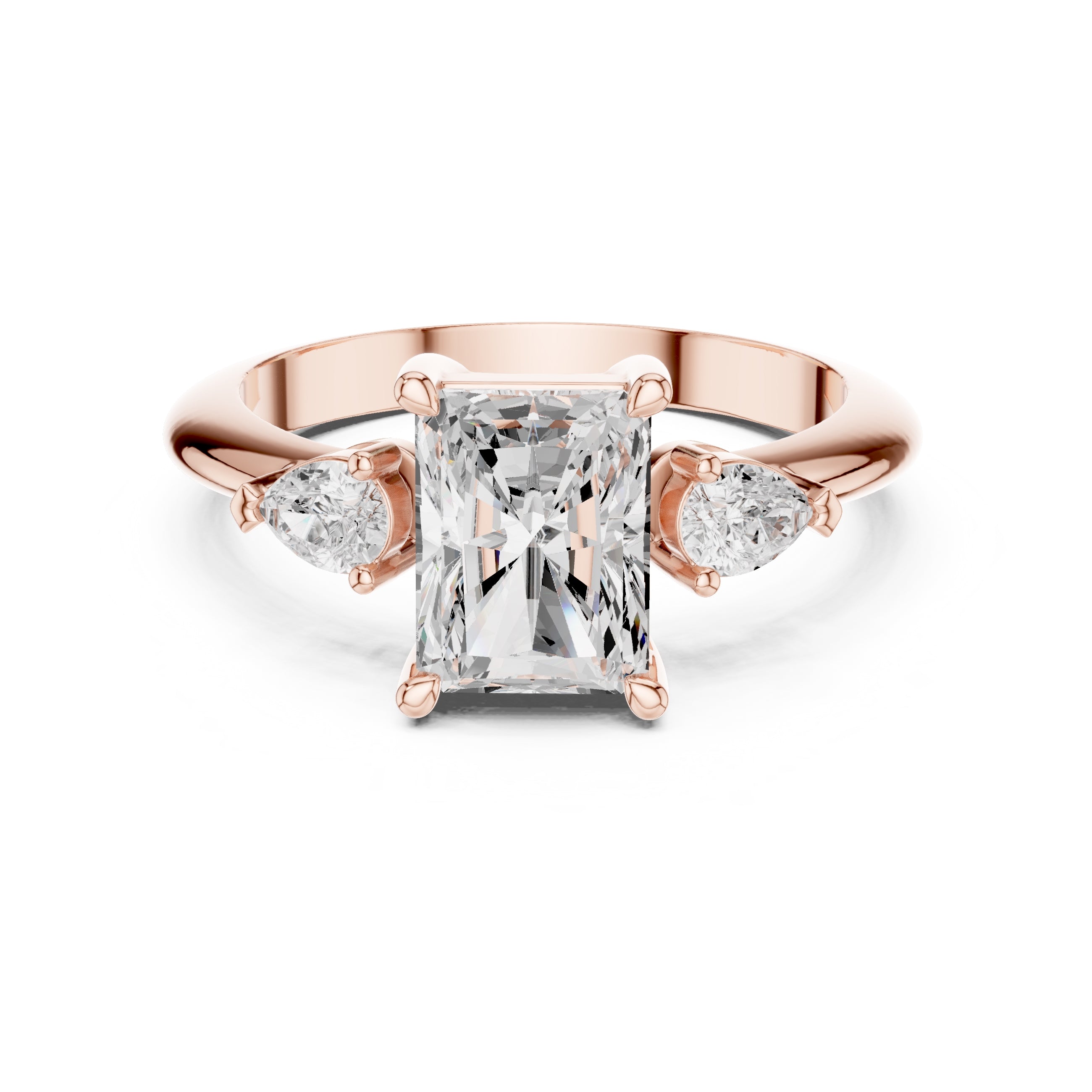 3.00 ct Lumina Trilogy 3ct Rose Gold Radiant