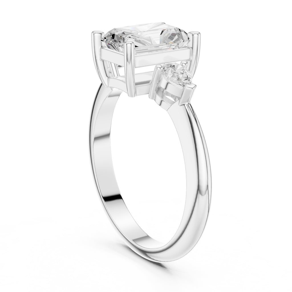 3.00 ct Lumina Trilogy 3ct White Gold Radiant