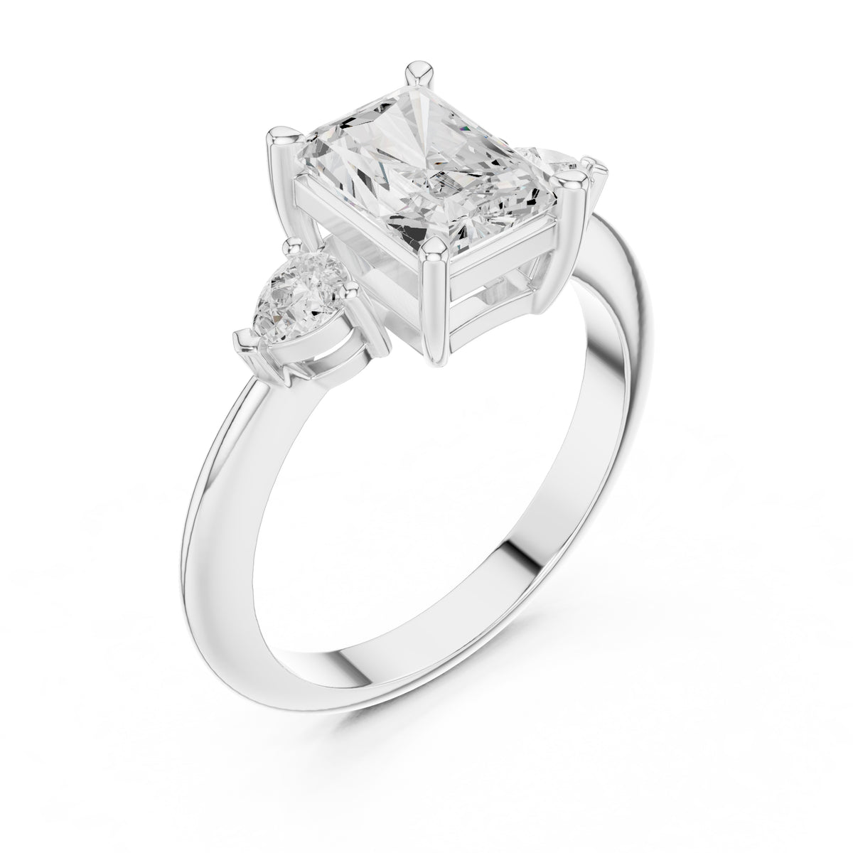 3.00 ct Lumina Trilogy 3ct White Gold Radiant