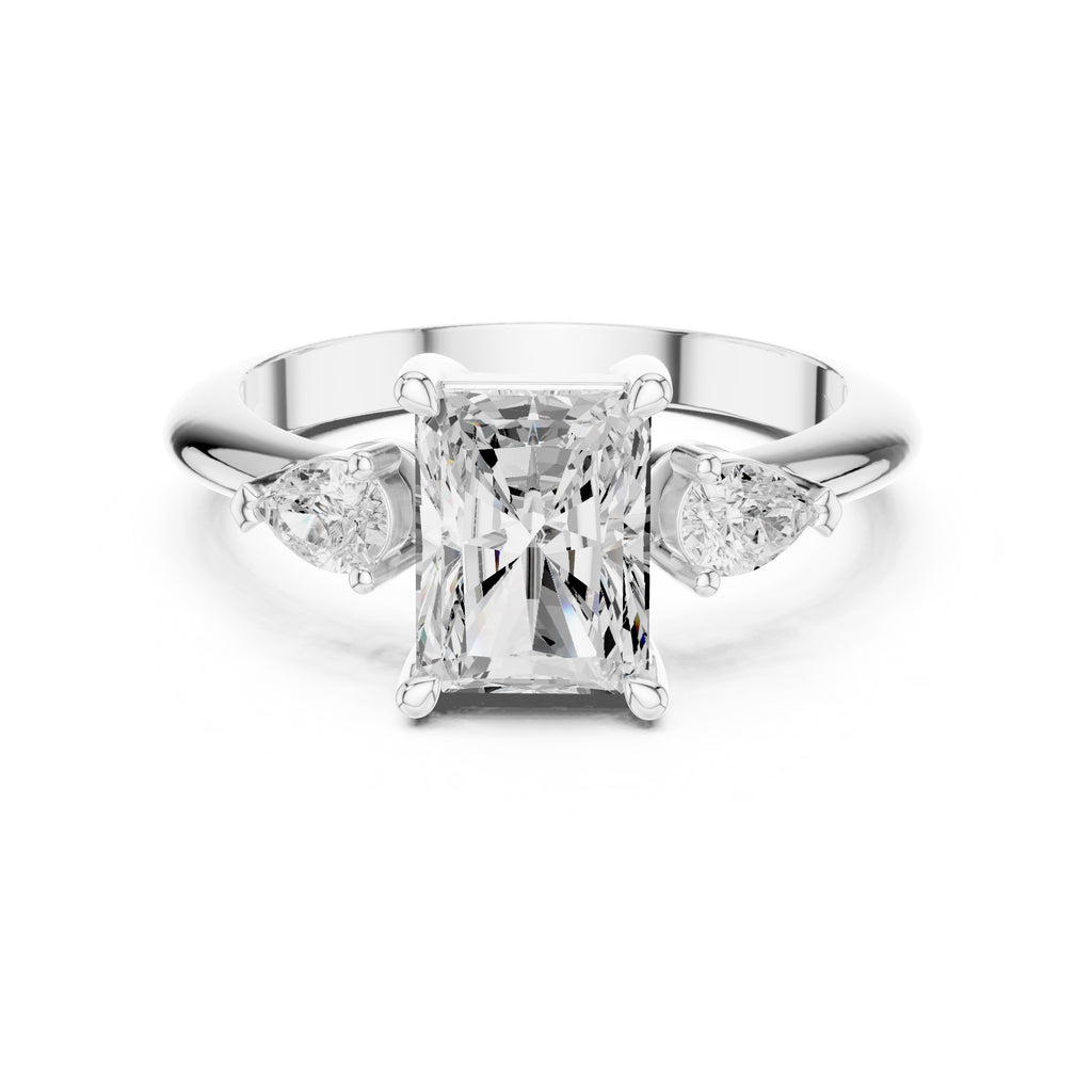 3.00 ct Lumina Trilogy 3ct White Gold Radiant