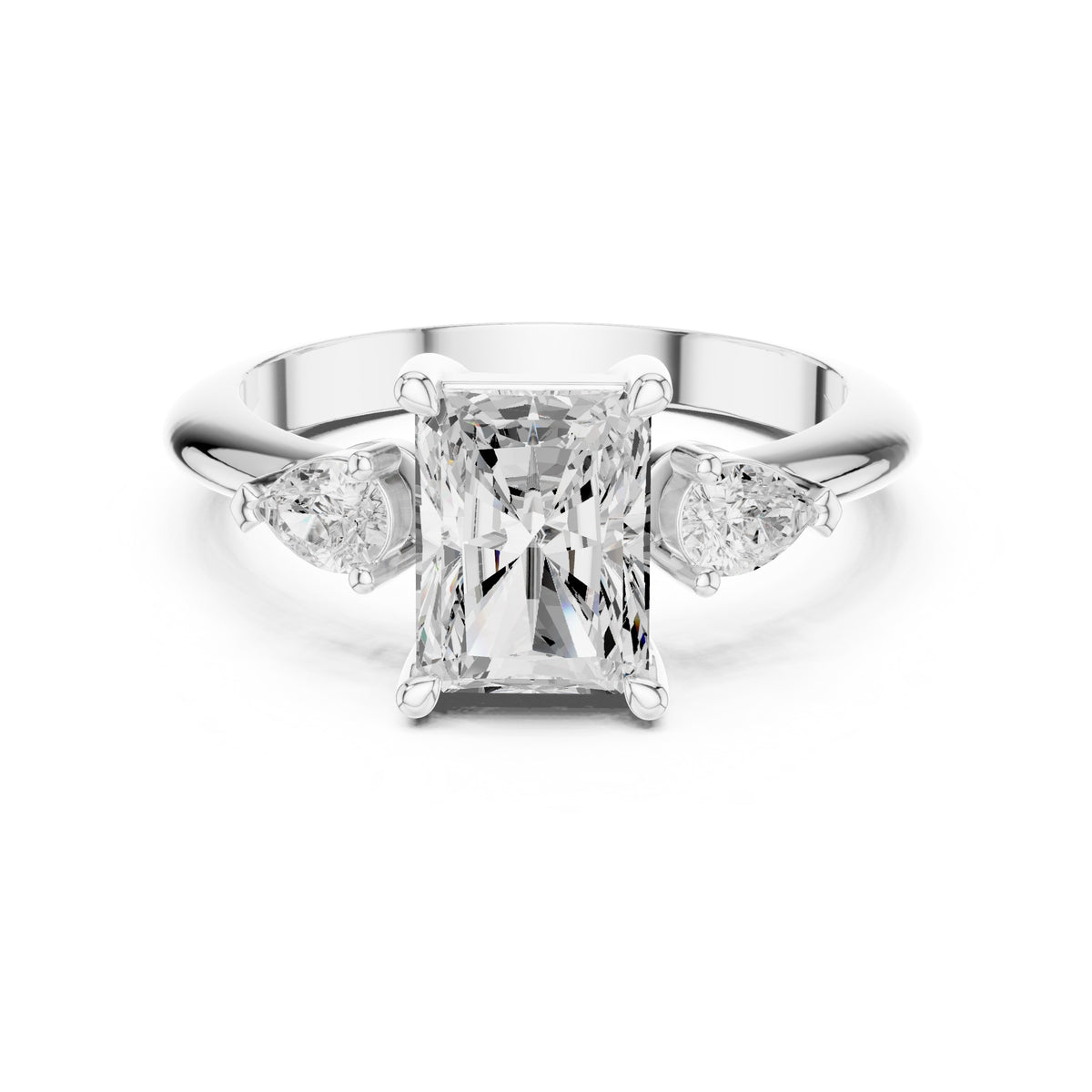 3.00 ct Lumina Trilogy 3ct White Gold Radiant