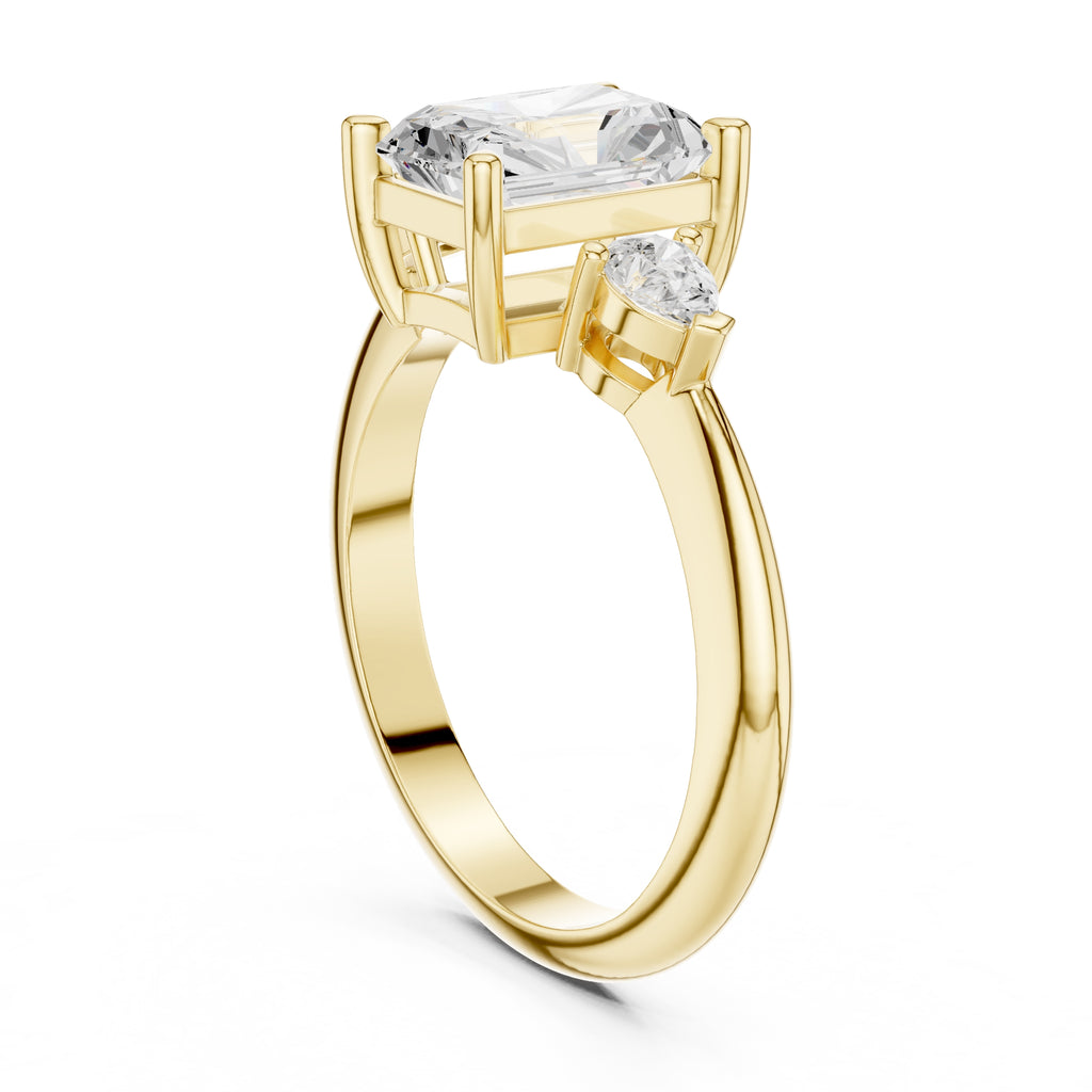 3.00 ct Lumina Trilogy 3ct Yellow Gold Radiant