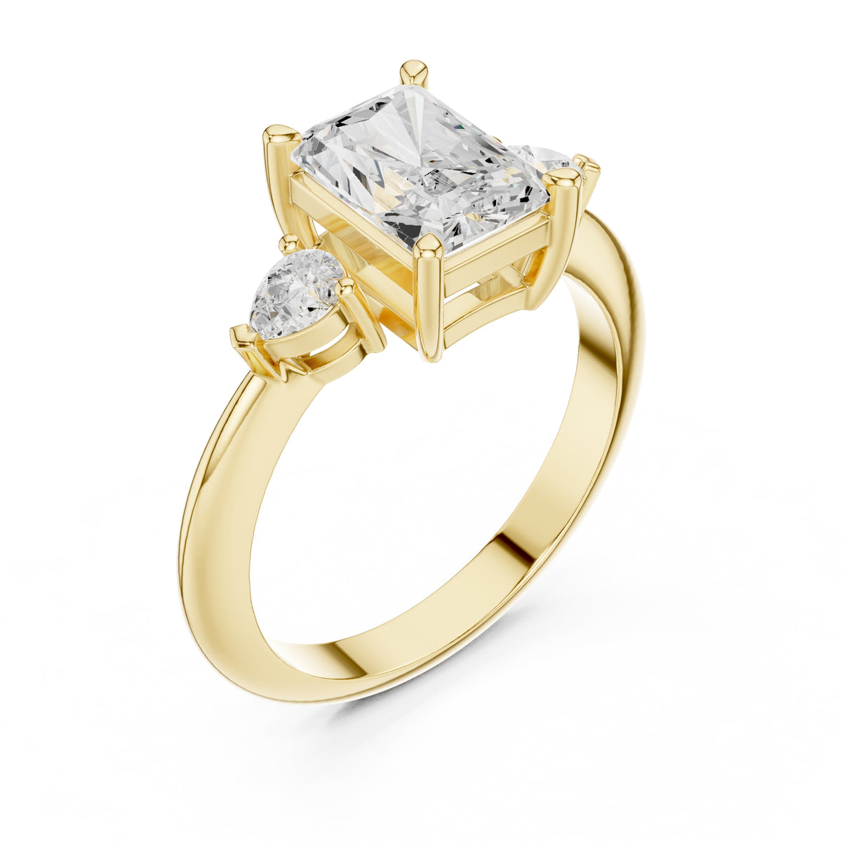 3.00 ct Lumina Trilogy 3ct Yellow Gold Radiant