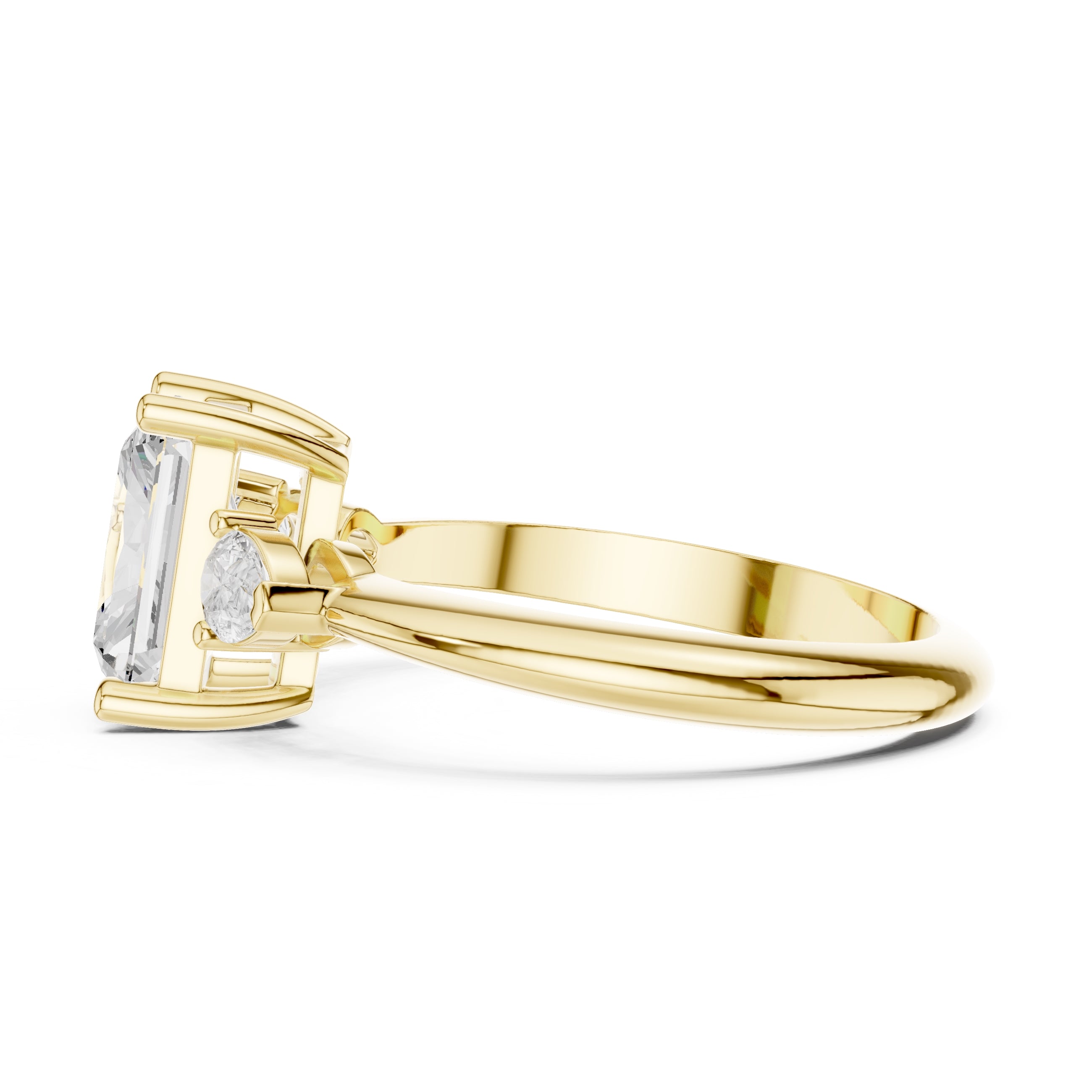 3.00 ct Lumina Trilogy 3ct Yellow Gold Radiant