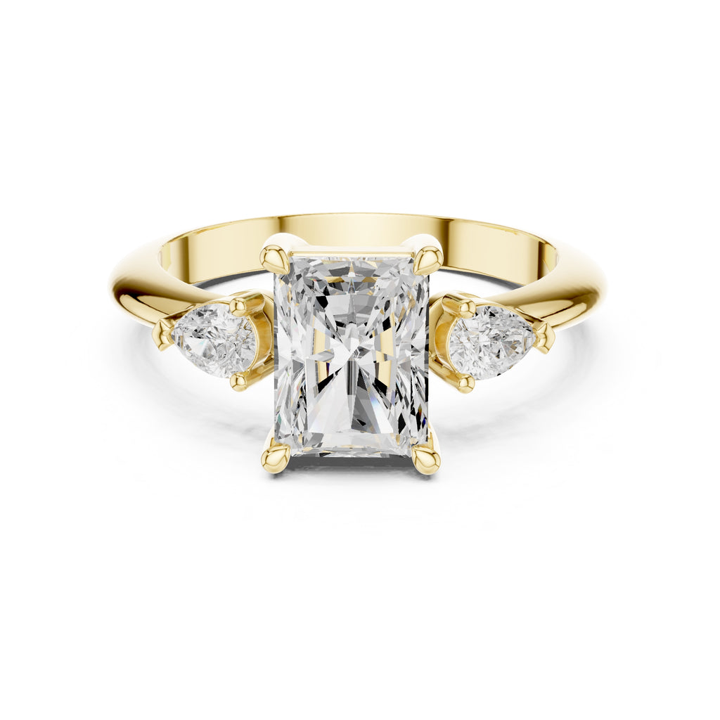 3.00 ct Lumina Trilogy 3ct Yellow Gold Radiant