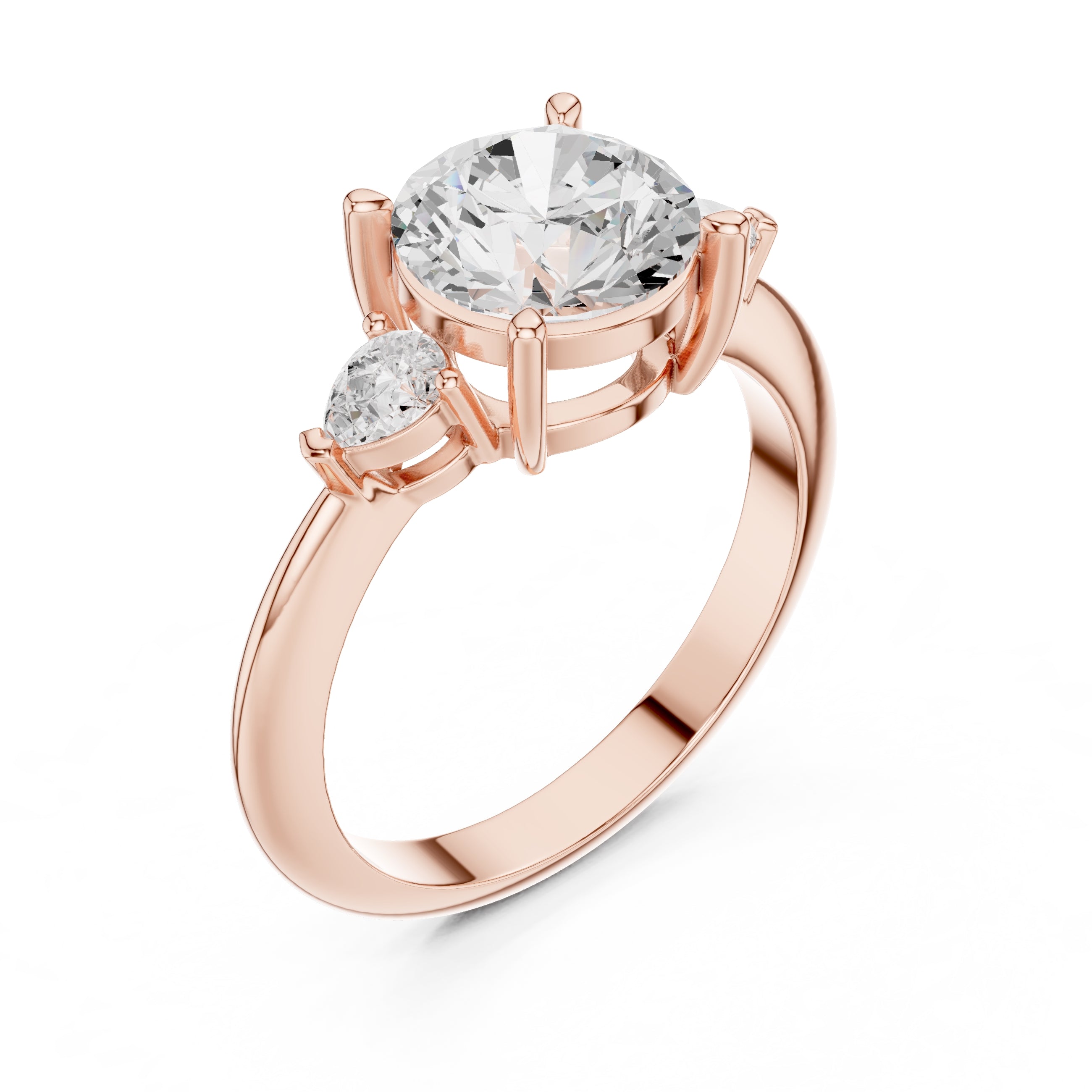 3.00 ct Lumina Trilogy 3ct Rose Gold Round