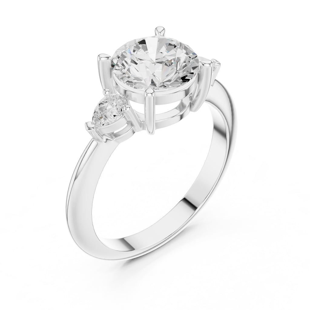 3.00 ct Lumina Trilogy 3ct White Gold Round