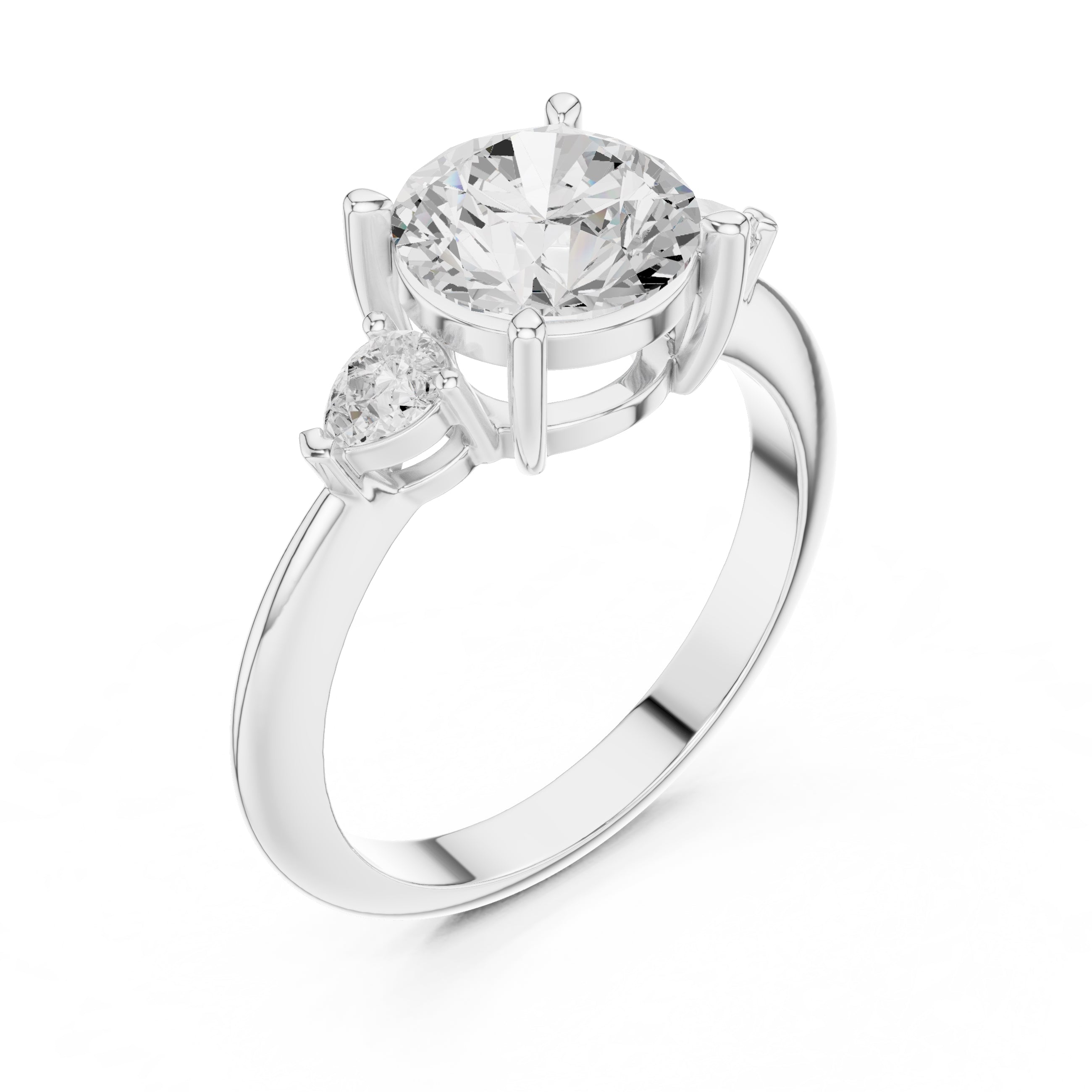 3.00 ct Lumina Trilogy 3ct White Gold Round