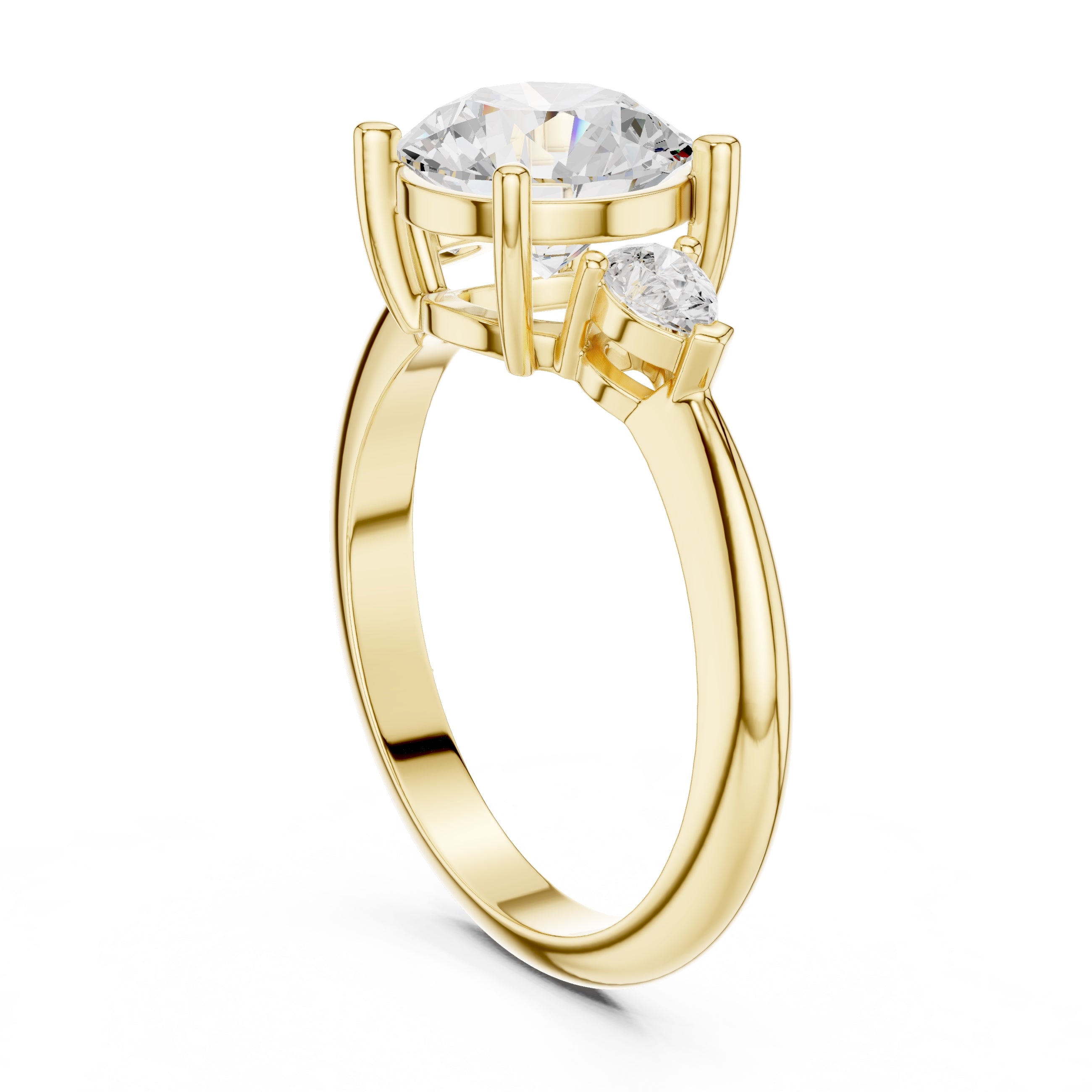 3.00 ct Lumina Trilogy 3ct Yellow Gold Round