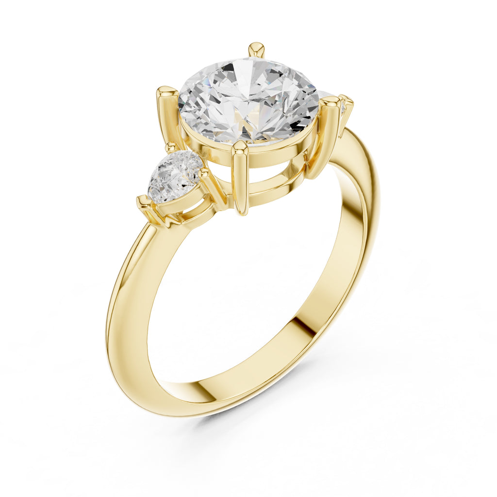 3.00 ct Lumina Trilogy 3ct Yellow Gold Round