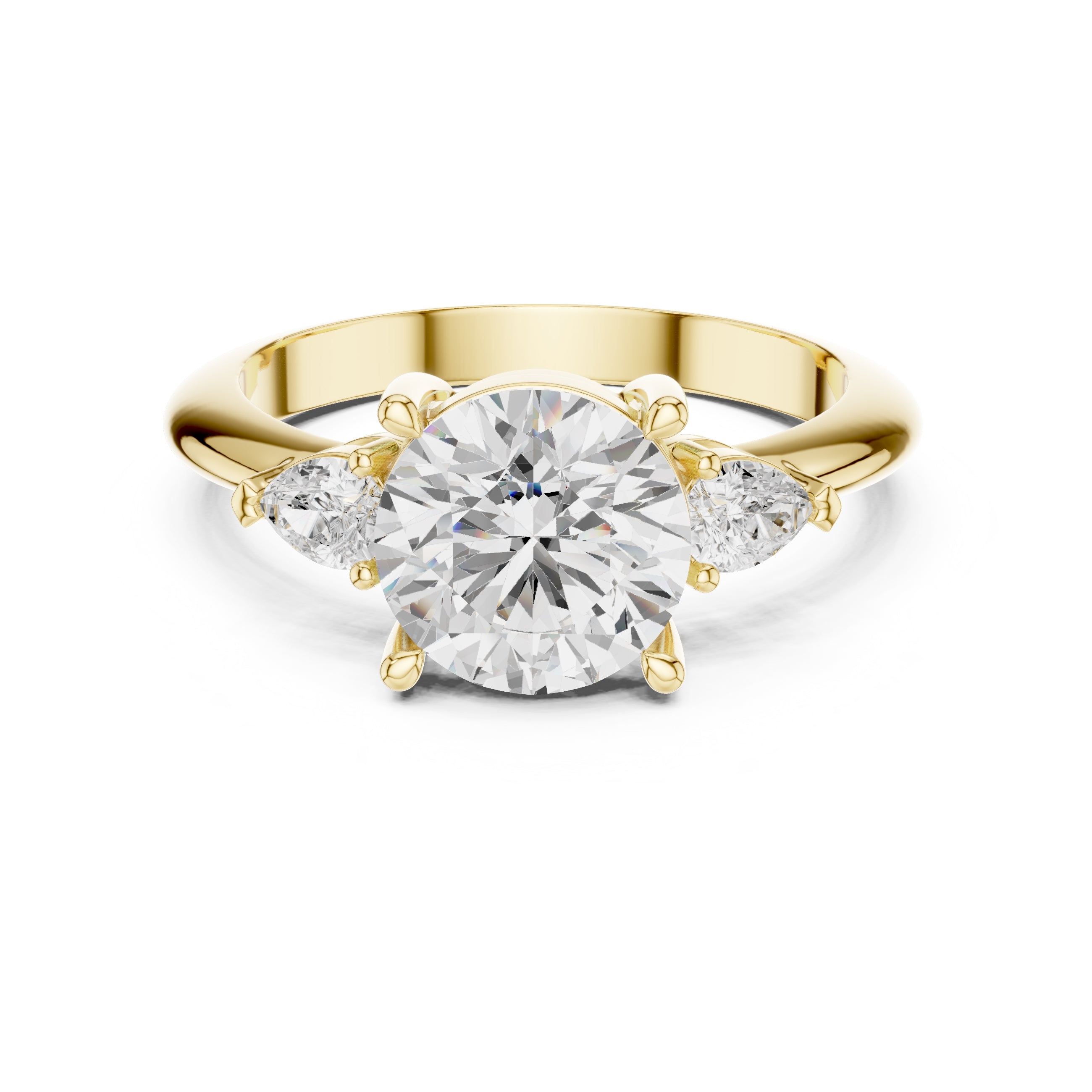3.00 ct Lumina Trilogy 3ct Yellow Gold Round